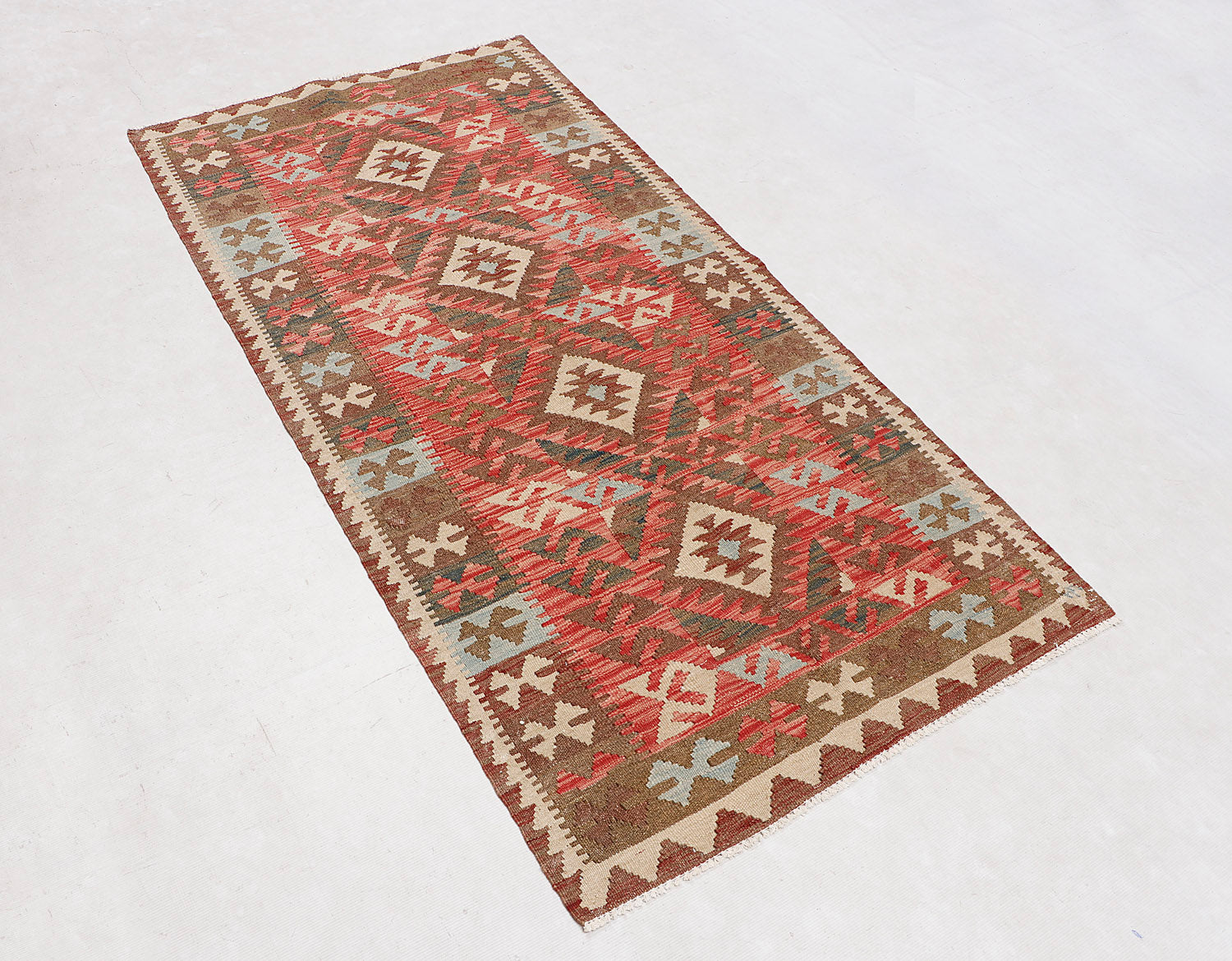 3' 3" X 6'  Multy Handmade Veggie Dye Kilim Rug Rectangular