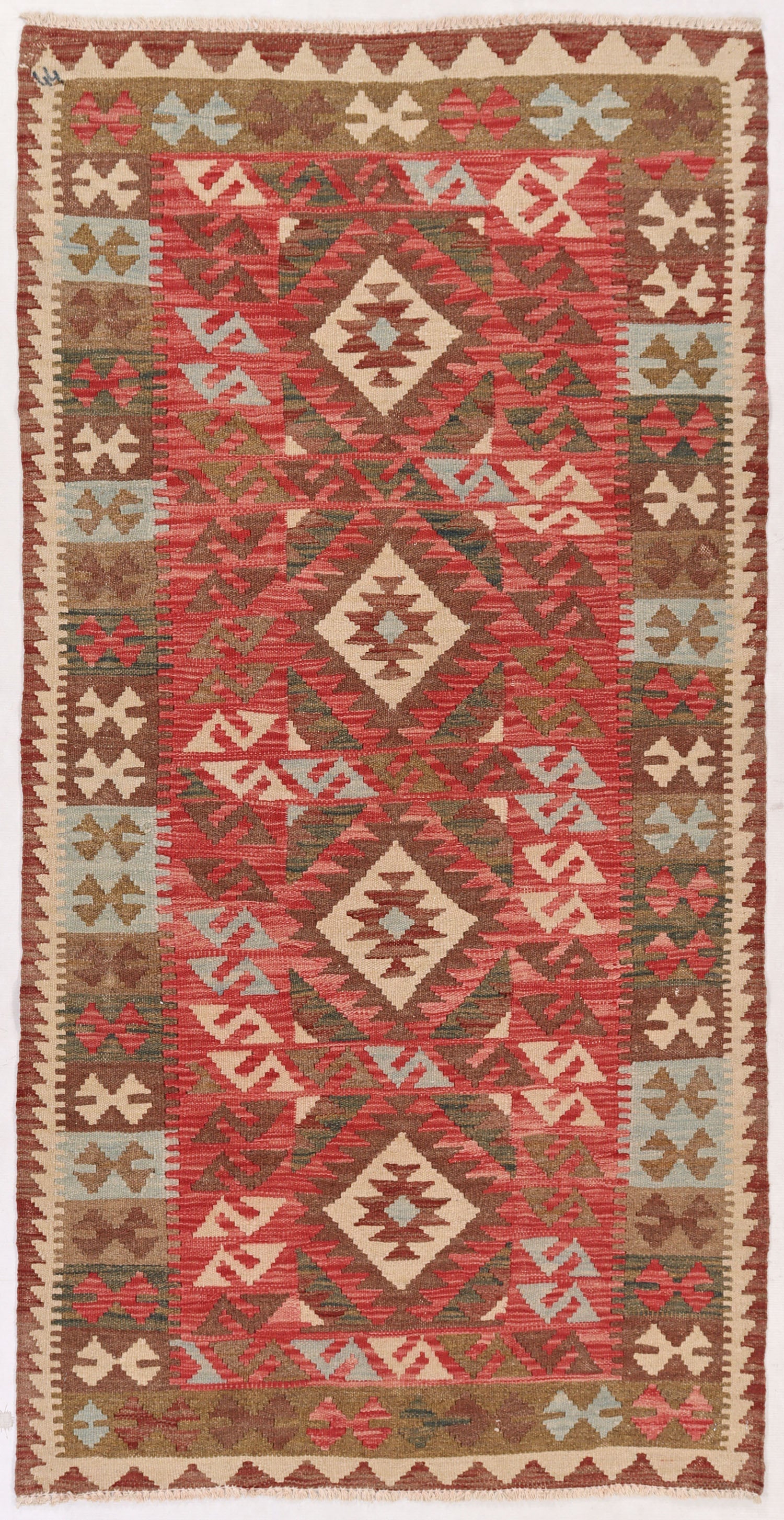 3' 3" X 6'  Multy Handmade Veggie Dye Kilim Rug Rectangular