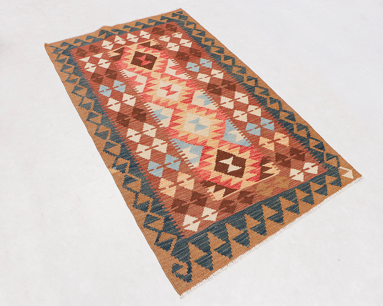 4' x 6'  Multy Handmade Veggie Dye Kilim Rug Rectangular