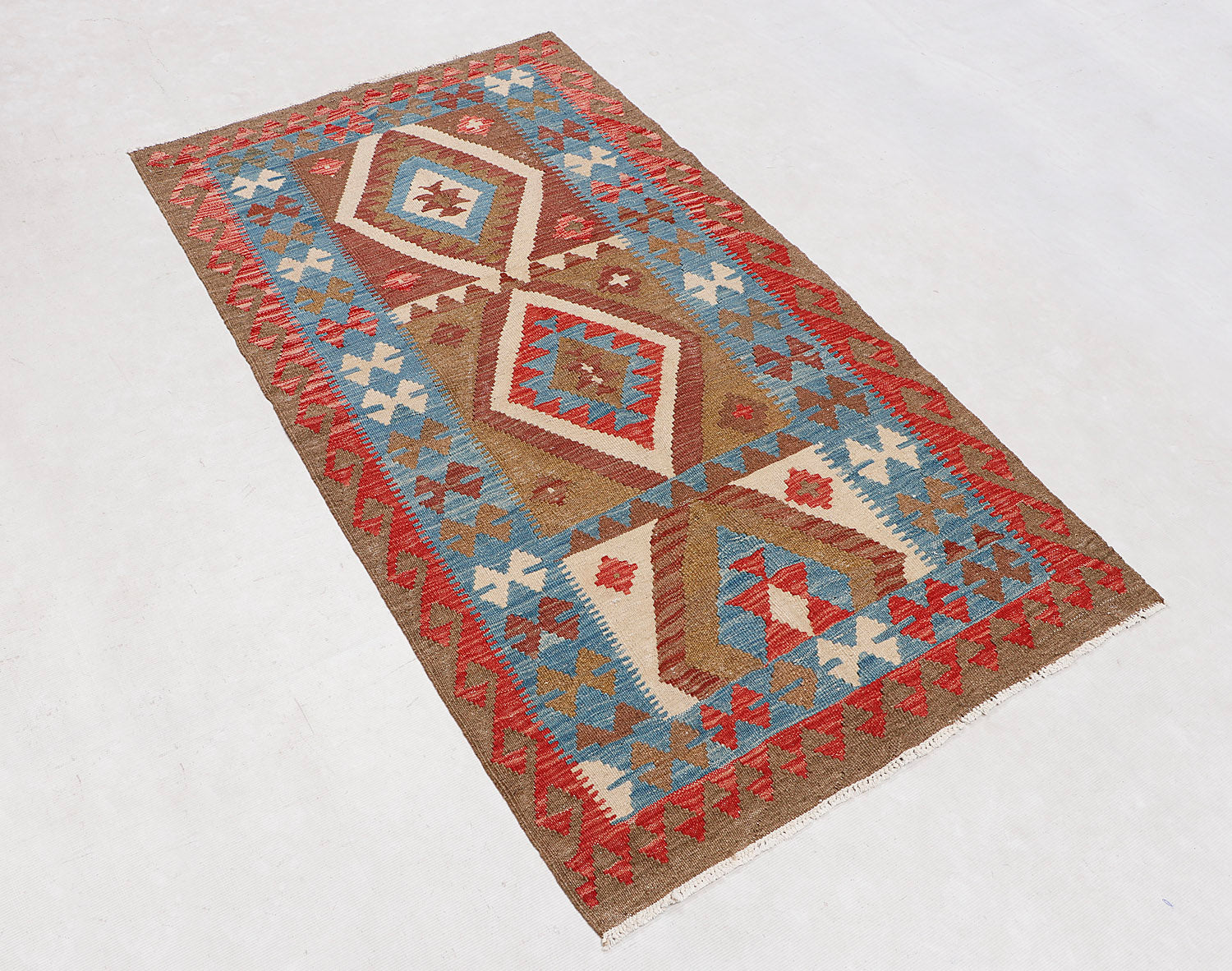 4' x 6'  Multy Handmade Veggie Dye Kilim Rug Rectangular