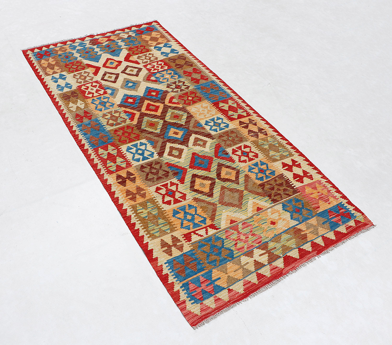 Multy Handmade Veggie Dye Kilim Rug Rectangular