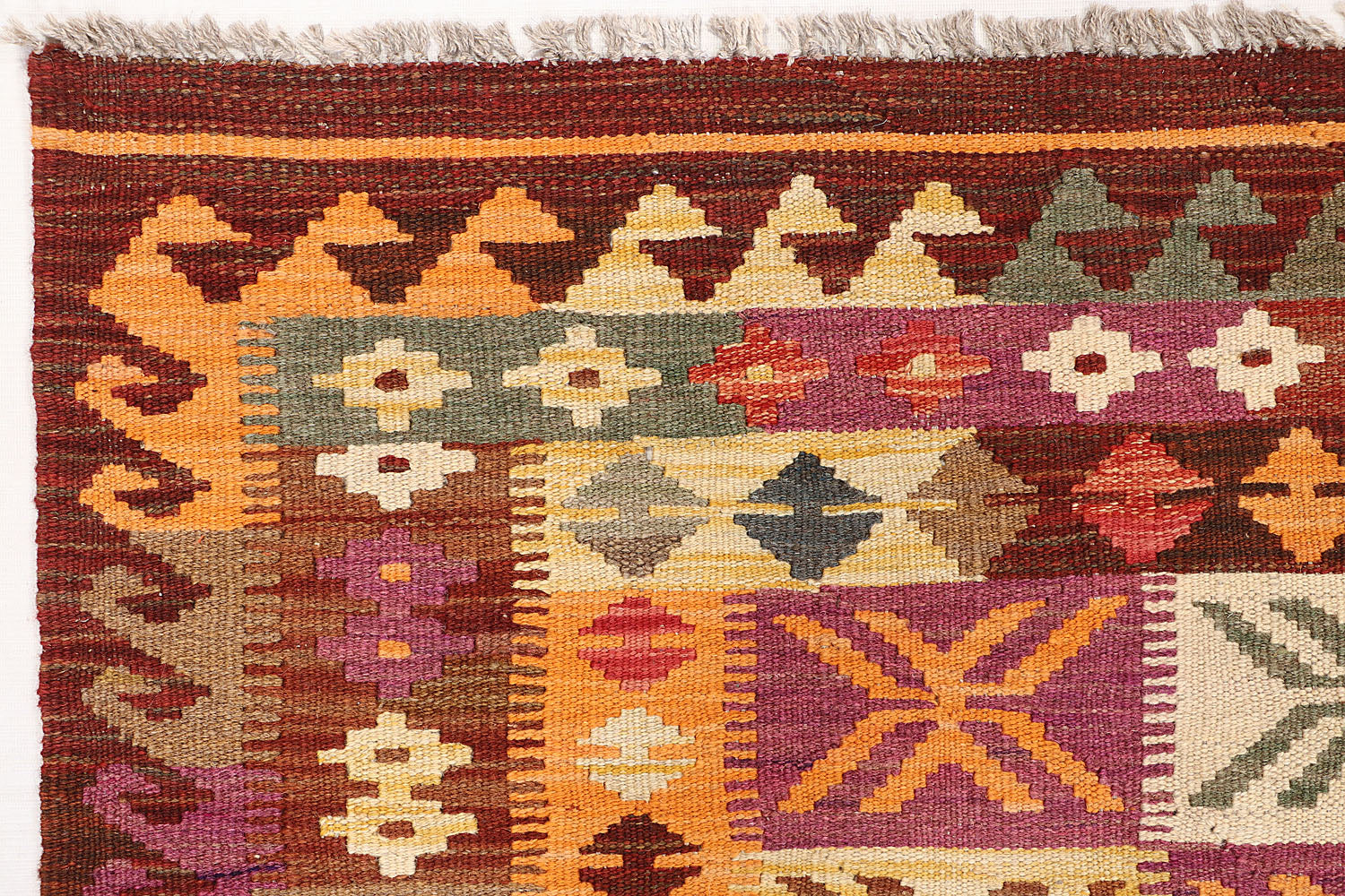 3' 3" X 6'  Multy Handmade Veggie Dye Kilim Rug Rectangular