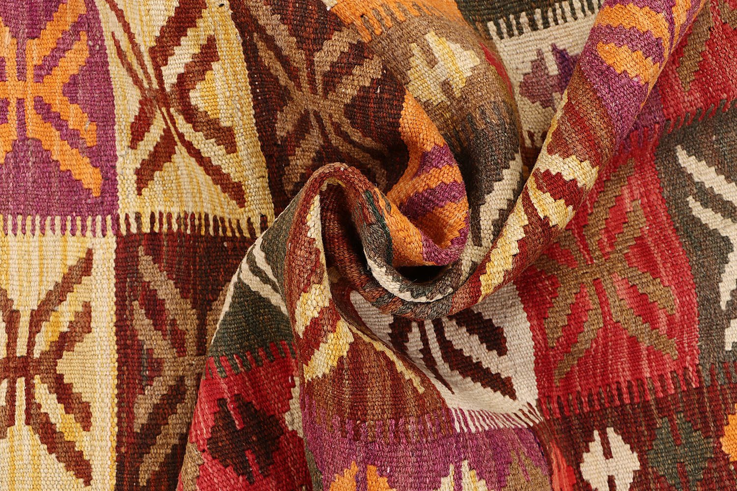 3' 3" X 6'  Multy Handmade Veggie Dye Kilim Rug Rectangular