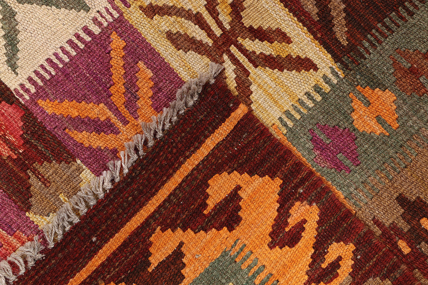 3' 3" X 6'  Multy Handmade Veggie Dye Kilim Rug Rectangular