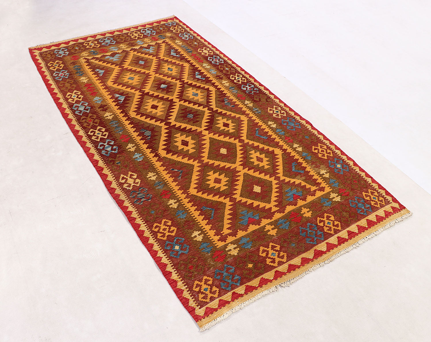 Multy Handmade Veggie Dye Kilim Rug Rectangular