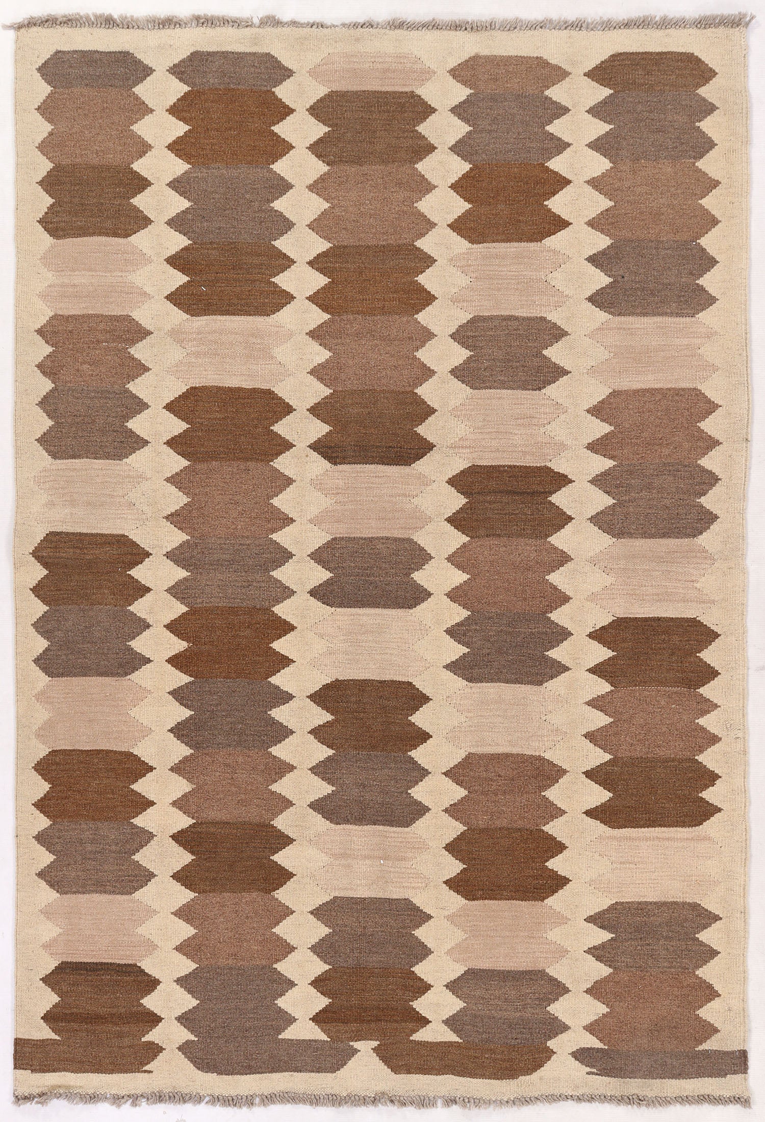 4' 6" x 6' 6  Multy Handmade Veggie Dye Kilim Rug Rectangular