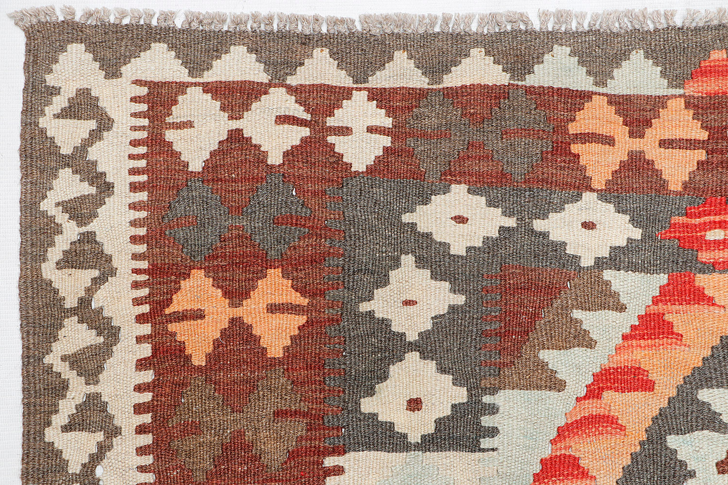 4' 6" x 6' 6  Multy Handmade Veggie Dye Kilim Rug Rectangular