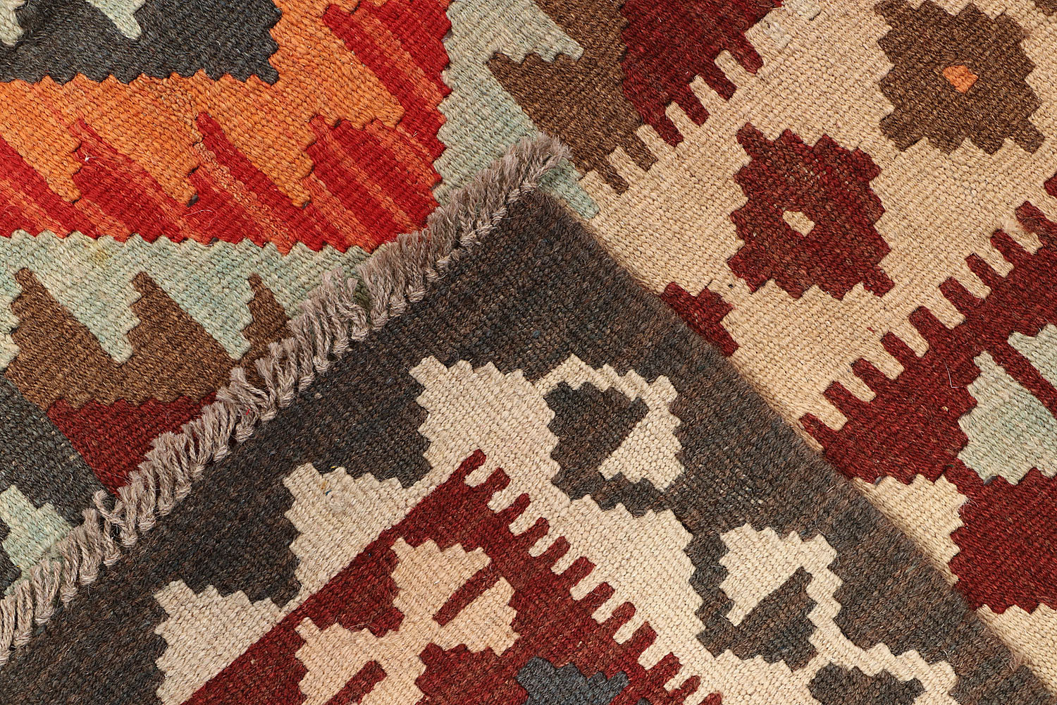 4' 6" x 6' 6  Multy Handmade Veggie Dye Kilim Rug Rectangular