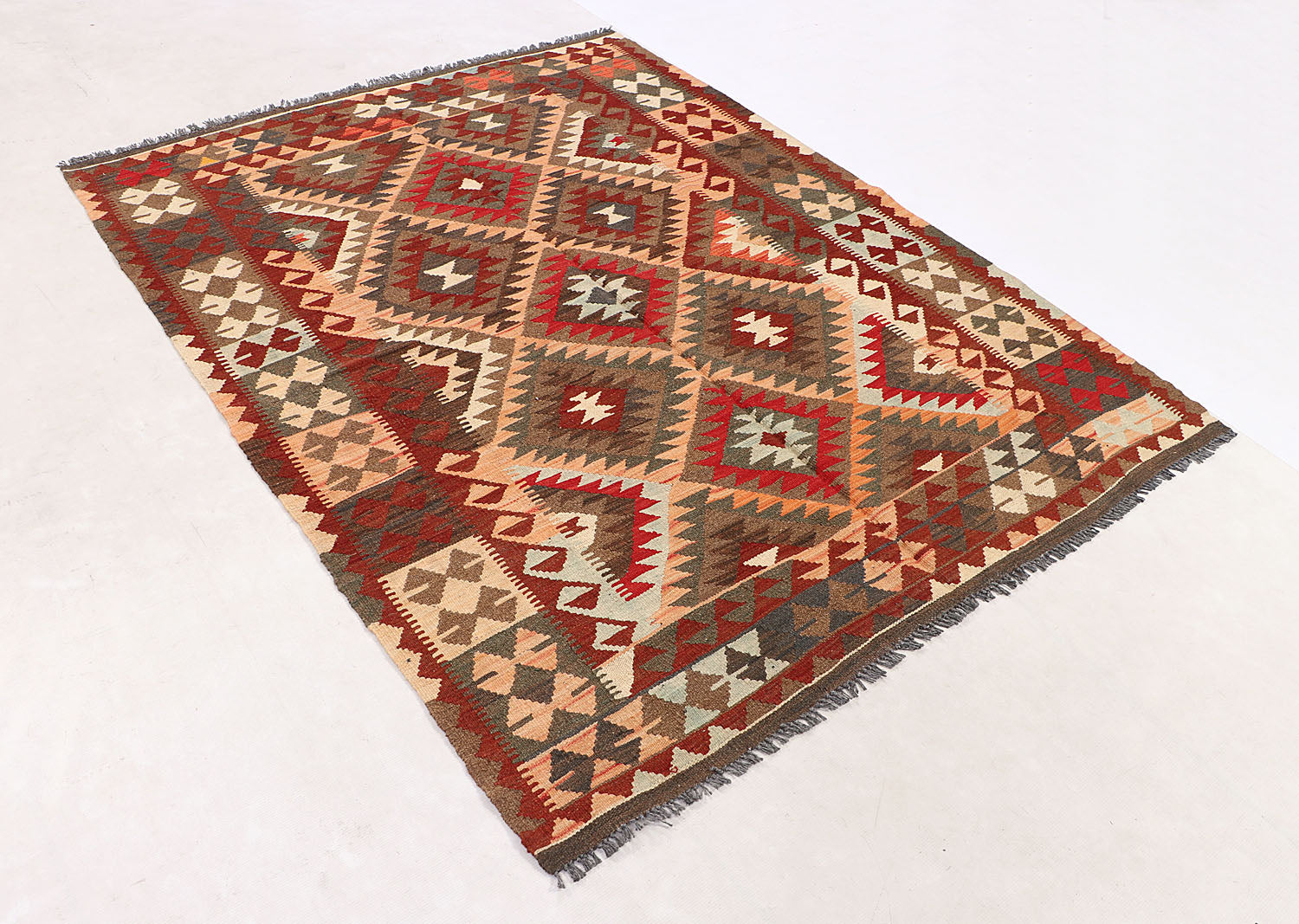 5' X 7'  Multy Handmade Veggie Dye Kilim Rug Rectangular