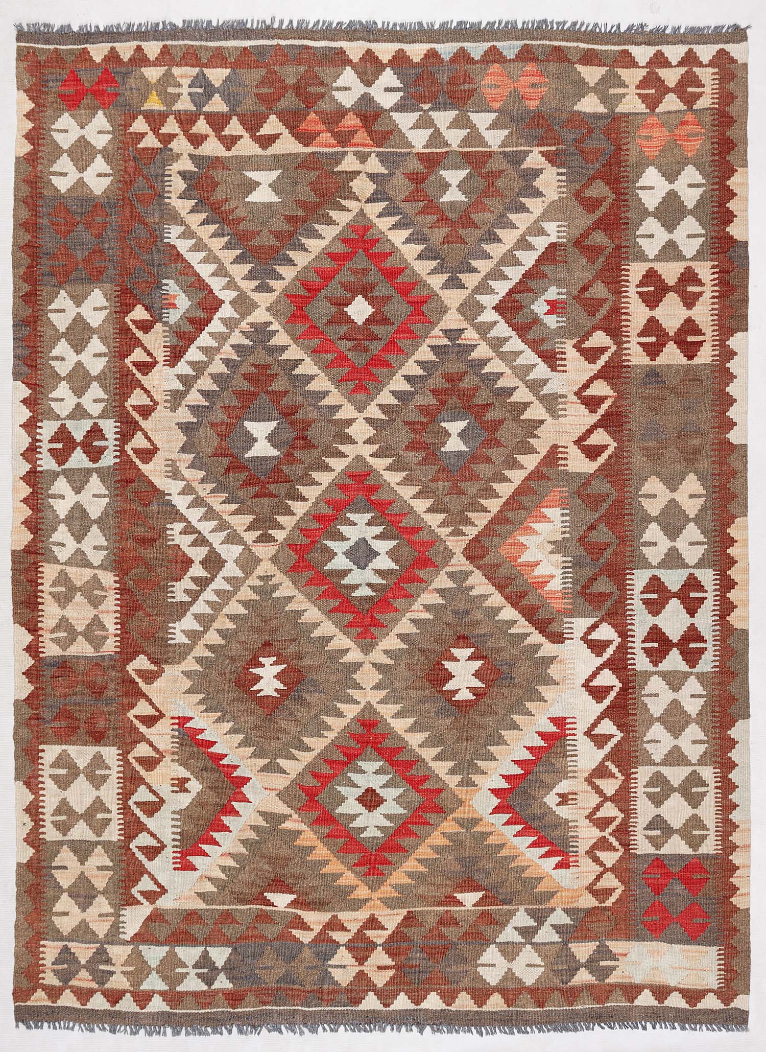 5' X 7'  Multy Handmade Veggie Dye Kilim Rug Rectangular