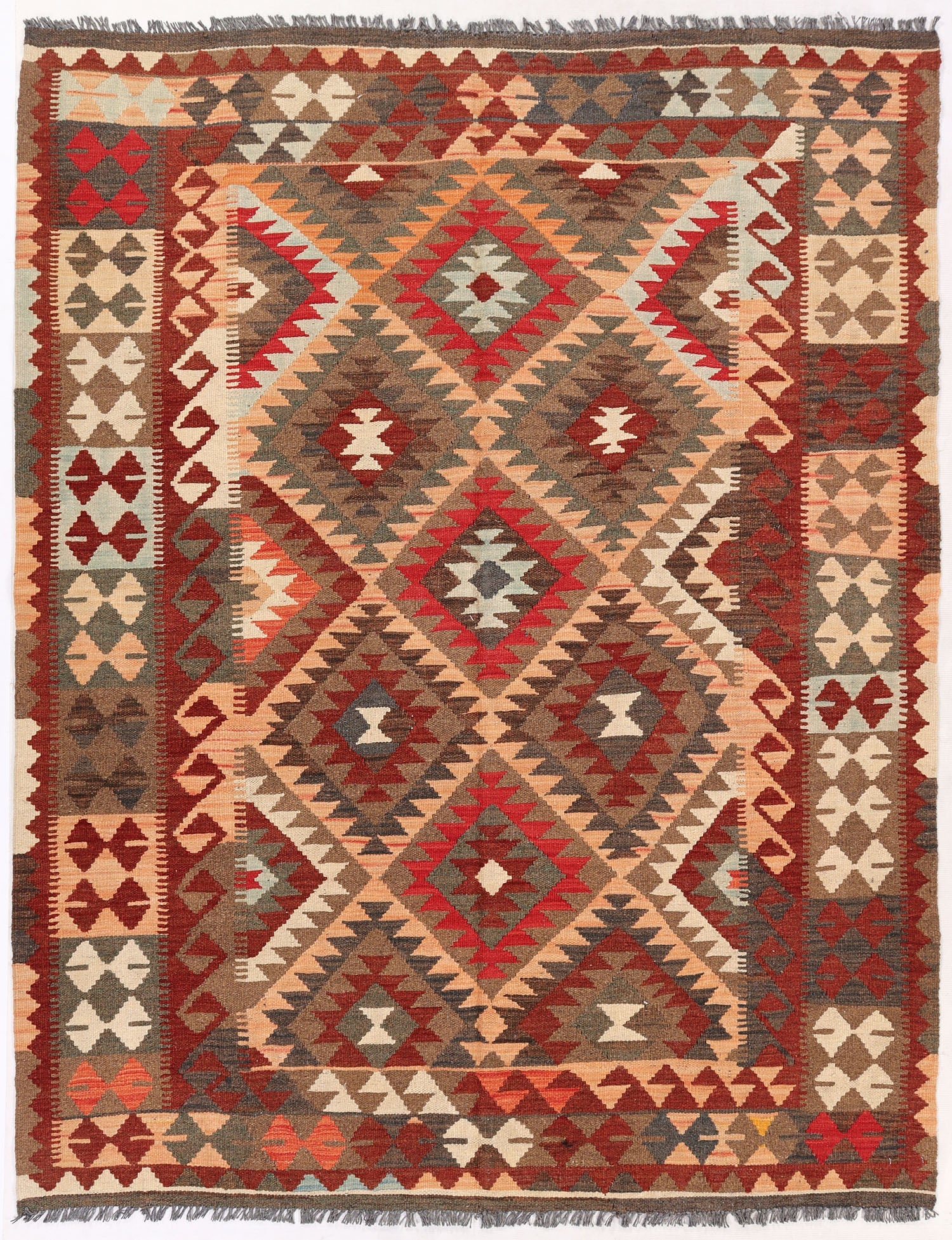 5' X 7'  Multy Handmade Veggie Dye Kilim Rug Rectangular