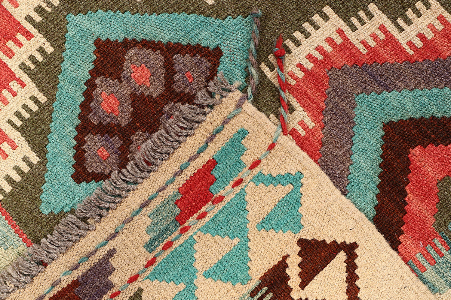 Multy Handmade Veggie Dye Kilim Rug Rectangular