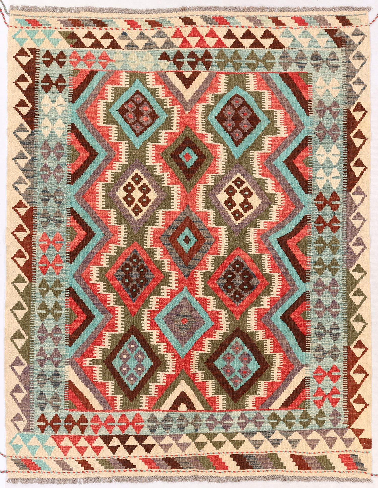 Multy Handmade Veggie Dye Kilim Rug Rectangular