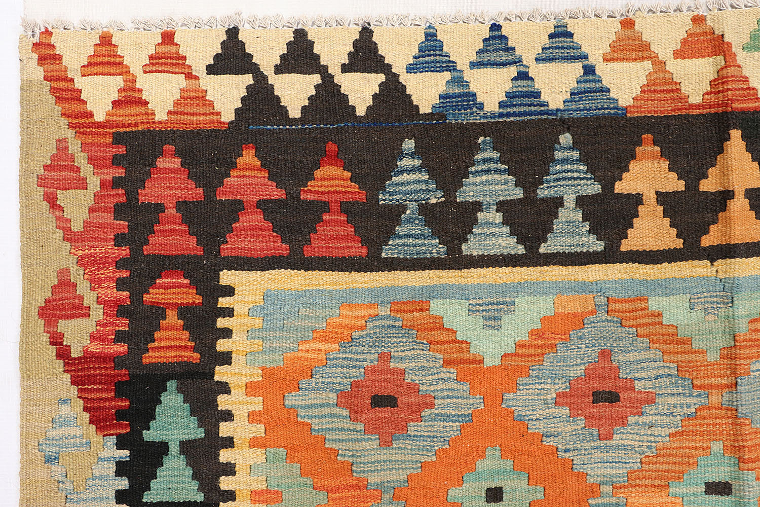 4' 6" x 6' 6  Multy Handmade Veggie Dye Kilim Rug Rectangular