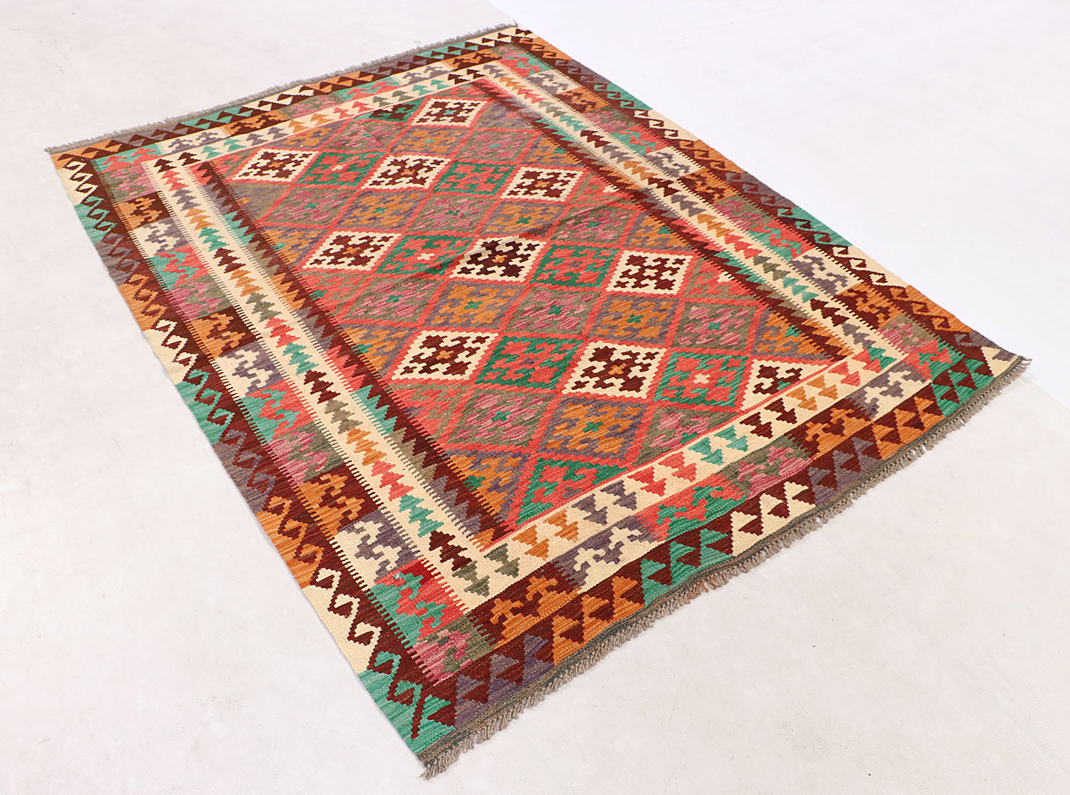 Multy Handmade Veggie Dye Kilim Rug Rectangular