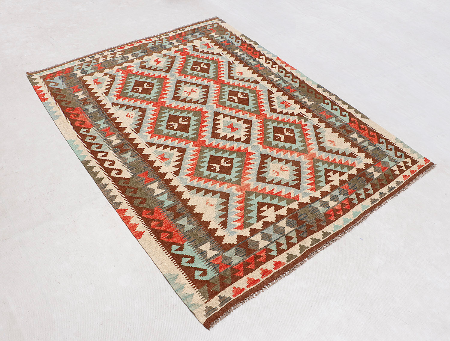 5' X 7'  Multy Handmade Veggie Dye Kilim Rug Rectangular