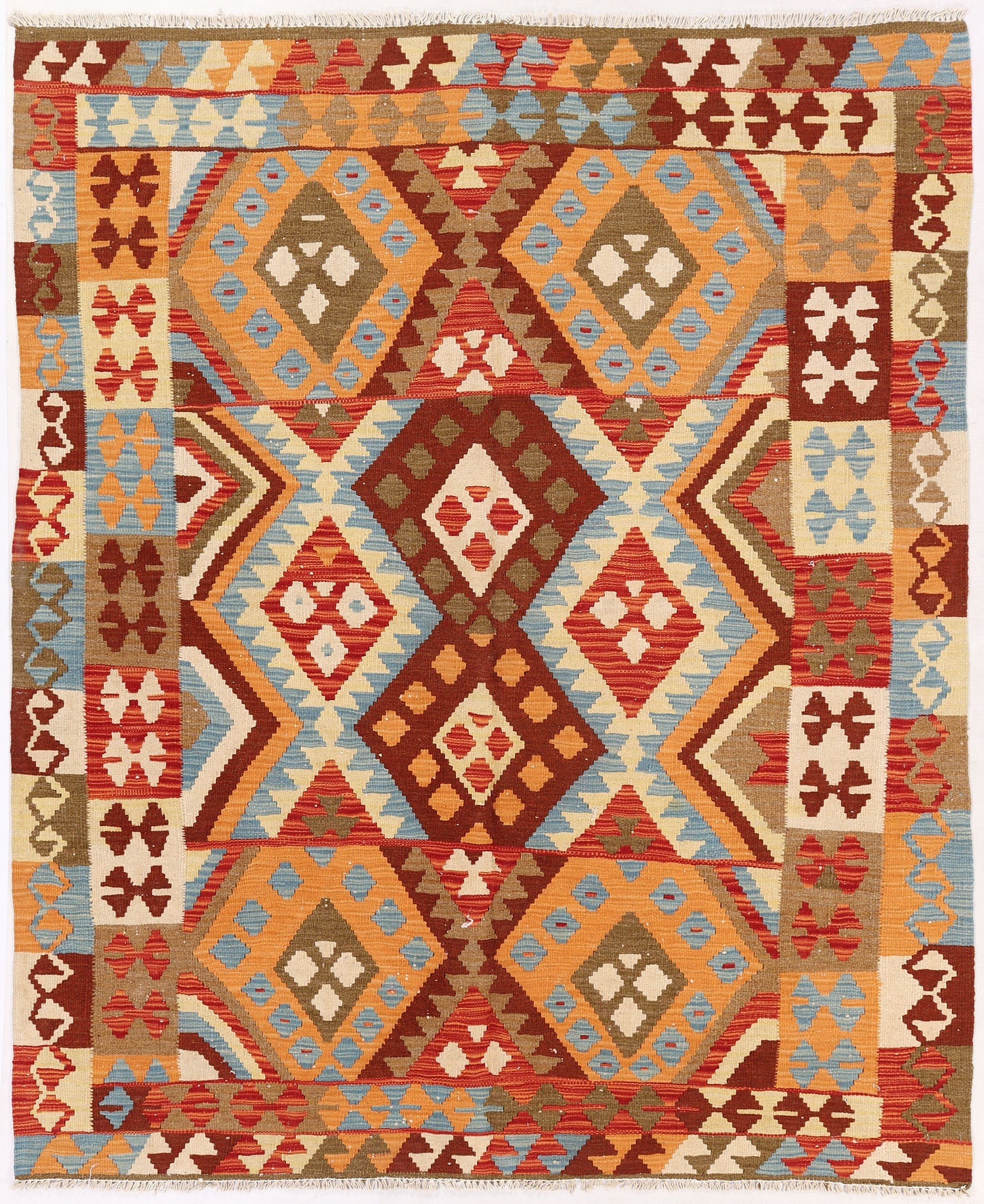 Multy Handmade Veggie Dye Kilim Rug Rectangular