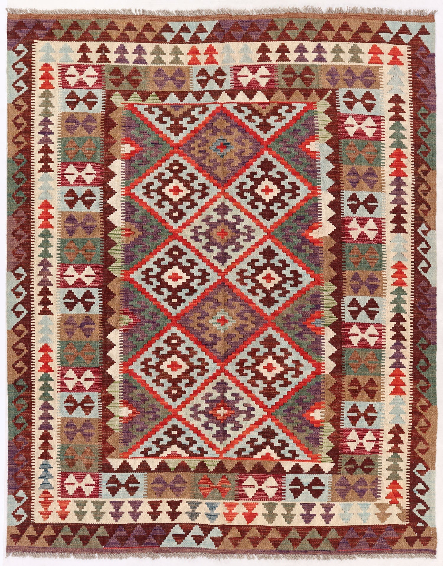Multy Handmade Veggie Dye Kilim Rug Rectangular