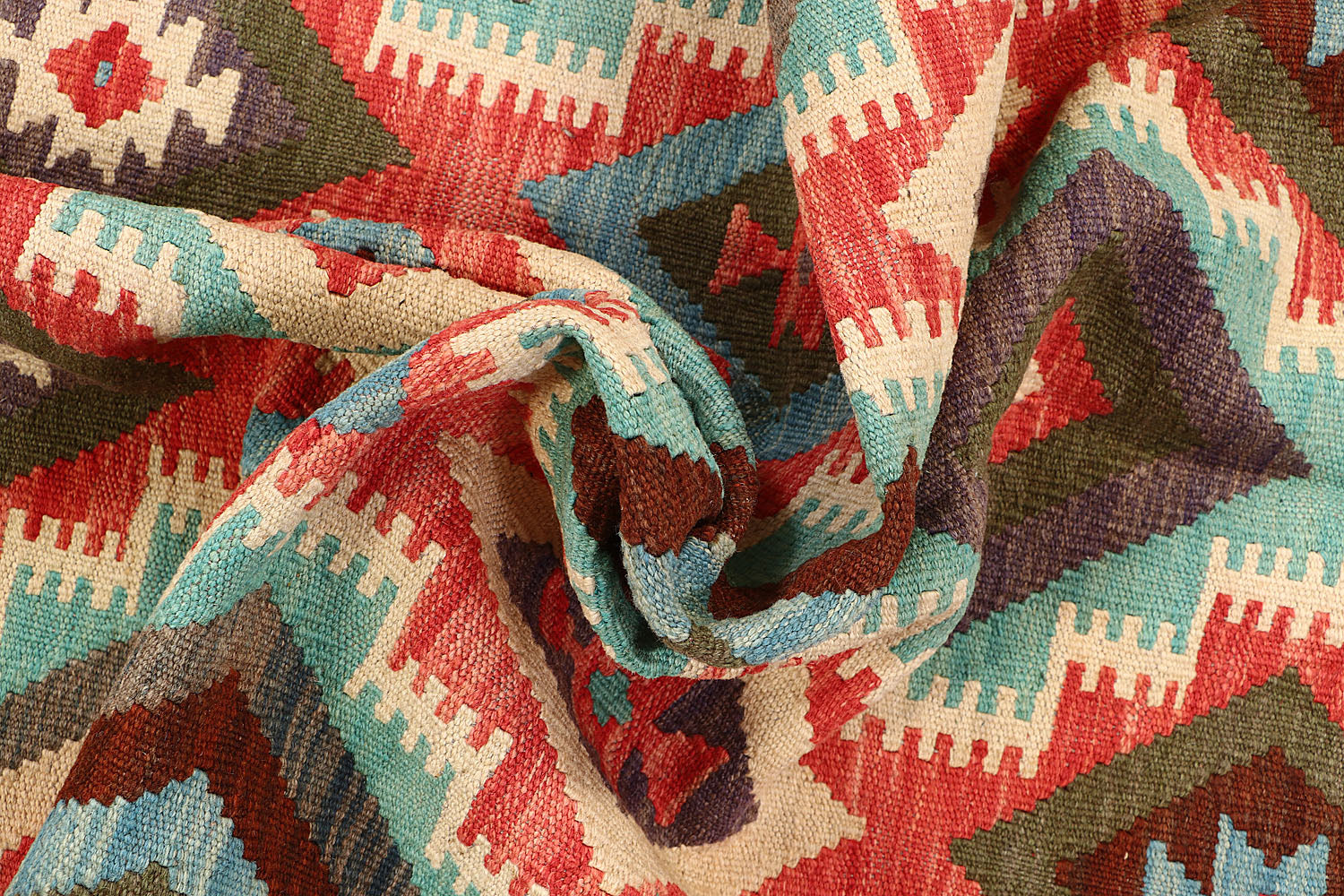 4' 6" x 6' 6  Multy Handmade Veggie Dye Kilim Rug Rectangular