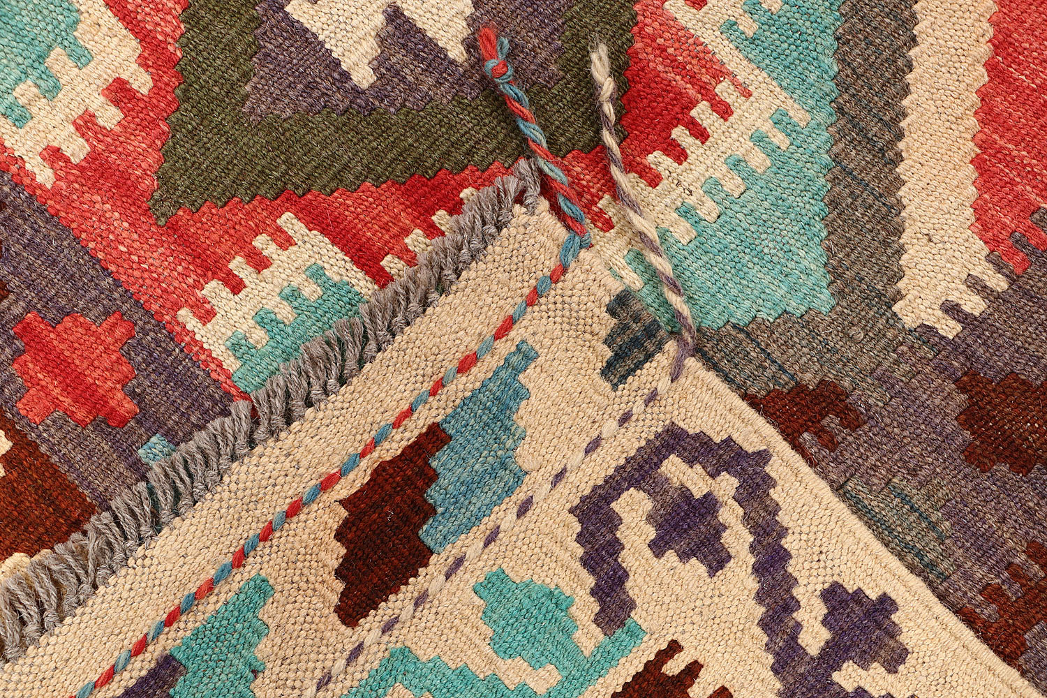 4' 6" x 6' 6  Multy Handmade Veggie Dye Kilim Rug Rectangular