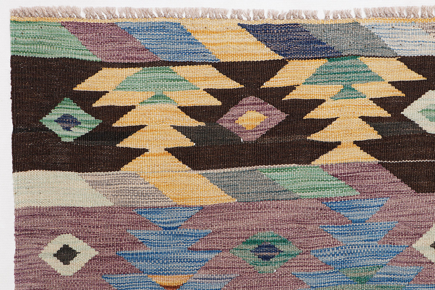 4' 6" x 6' 6  Multy Handmade Veggie Dye Kilim Rug Rectangular