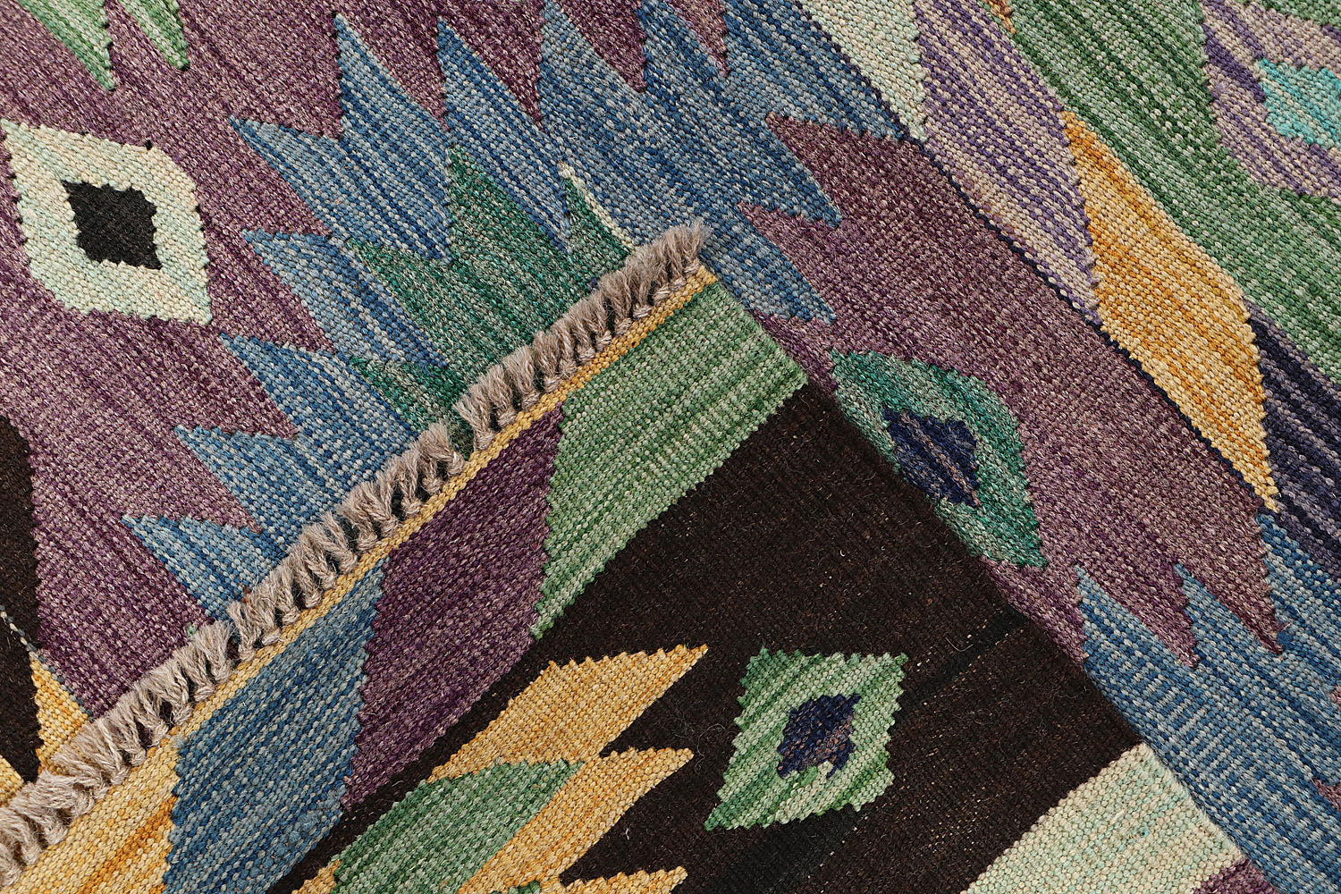 4' 6" x 6' 6  Multy Handmade Veggie Dye Kilim Rug Rectangular