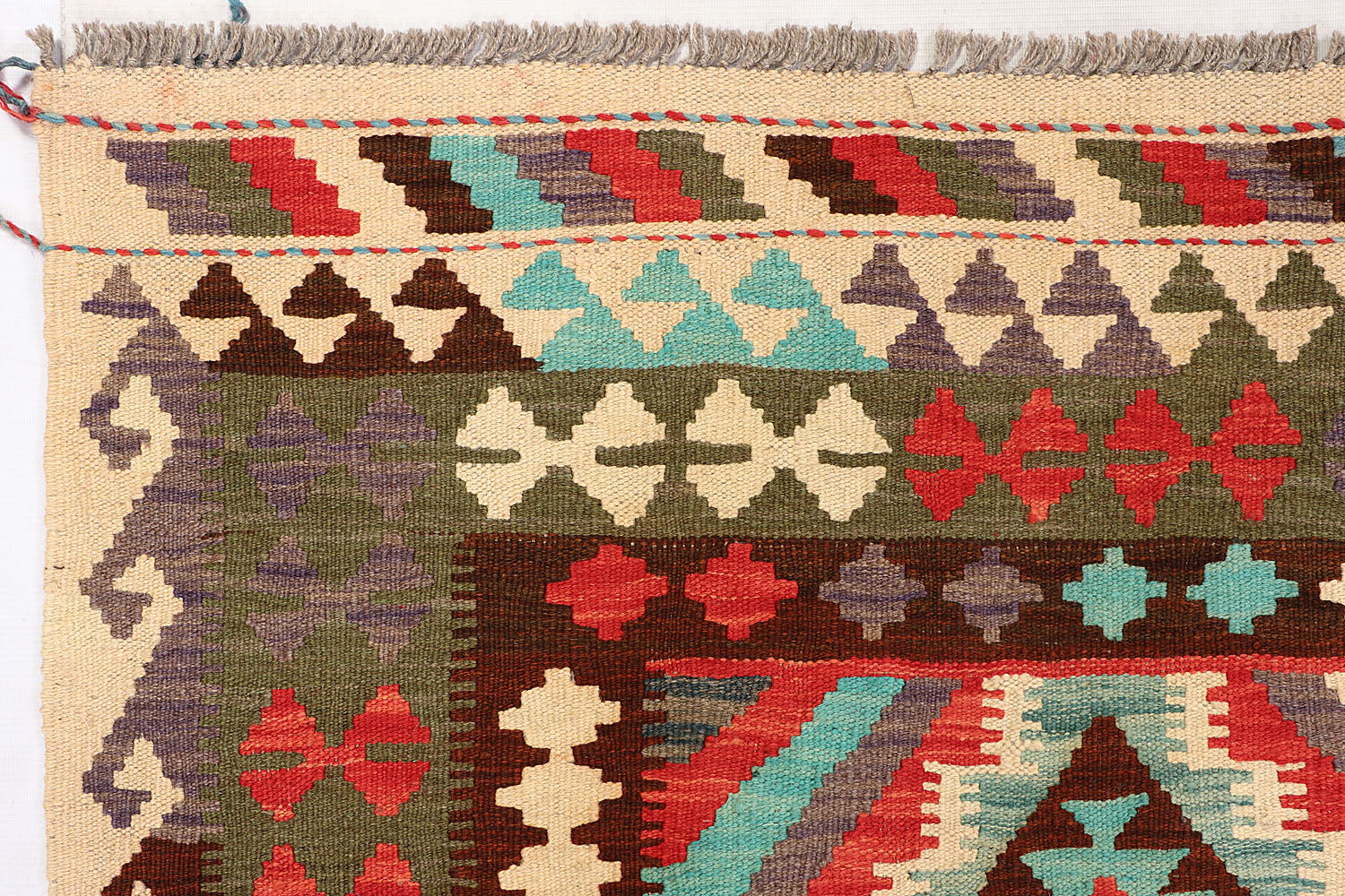 4' 6" x 6' 6  Multy Handmade Veggie Dye Kilim Rug Rectangular