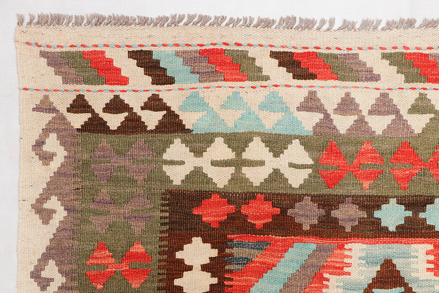 4' 6" x 6' 6  Multy Handmade Veggie Dye Kilim Rug Rectangular