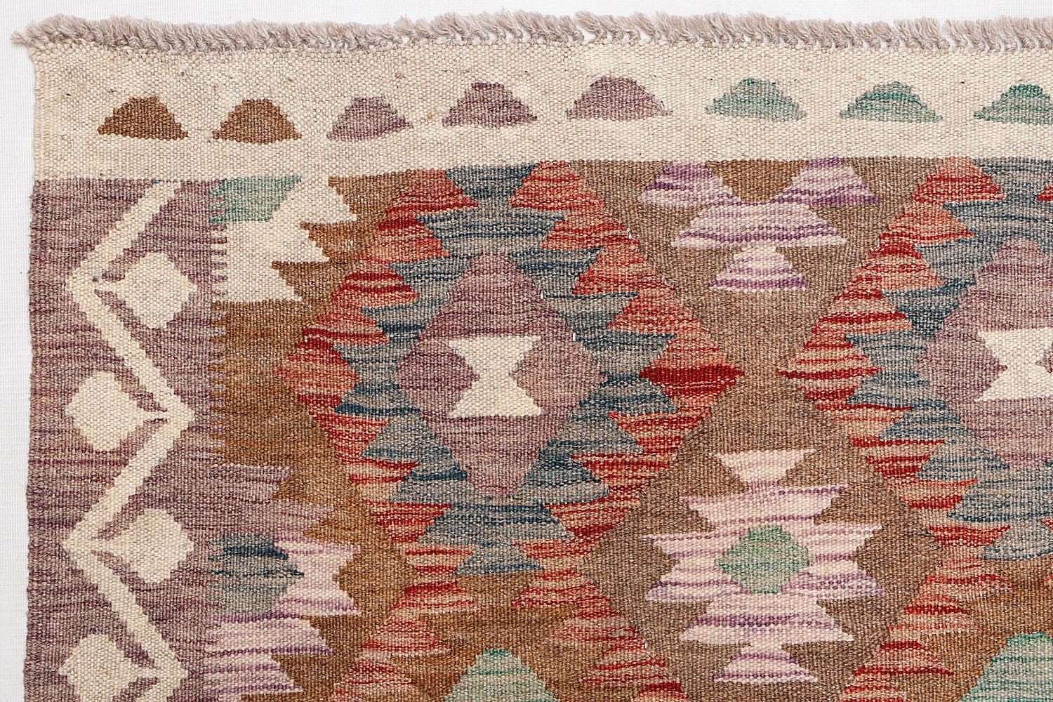4' 6" x 6' 6  Multy Handmade Veggie Dye Kilim Rug Rectangular
