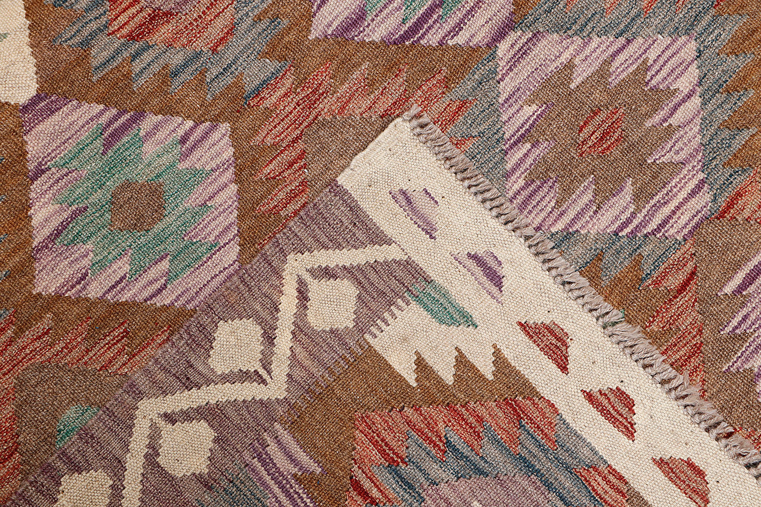 4' 6" x 6' 6  Multy Handmade Veggie Dye Kilim Rug Rectangular
