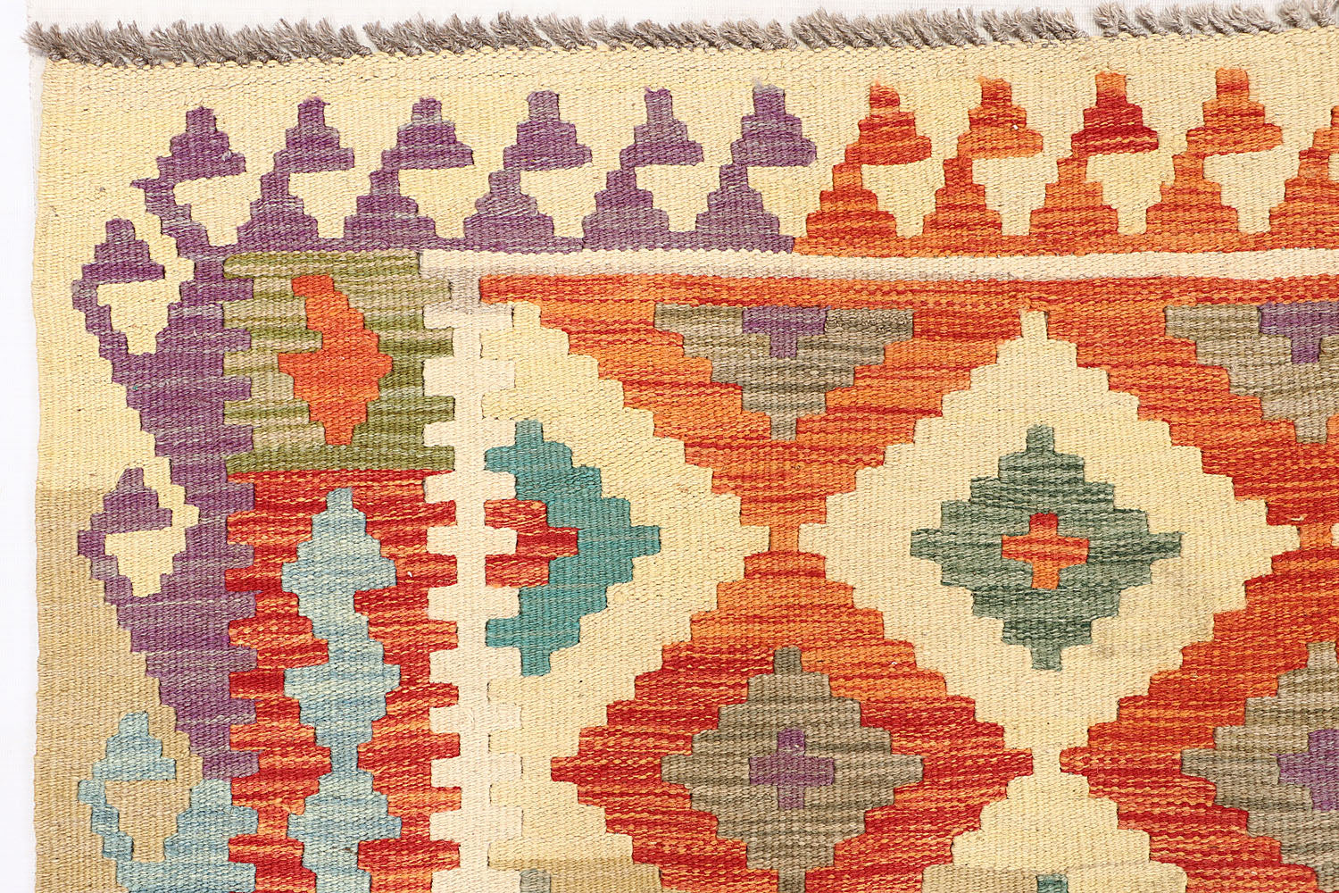 4' 6" x 6' 6  Multy Handmade Veggie Dye Kilim Rug Rectangular