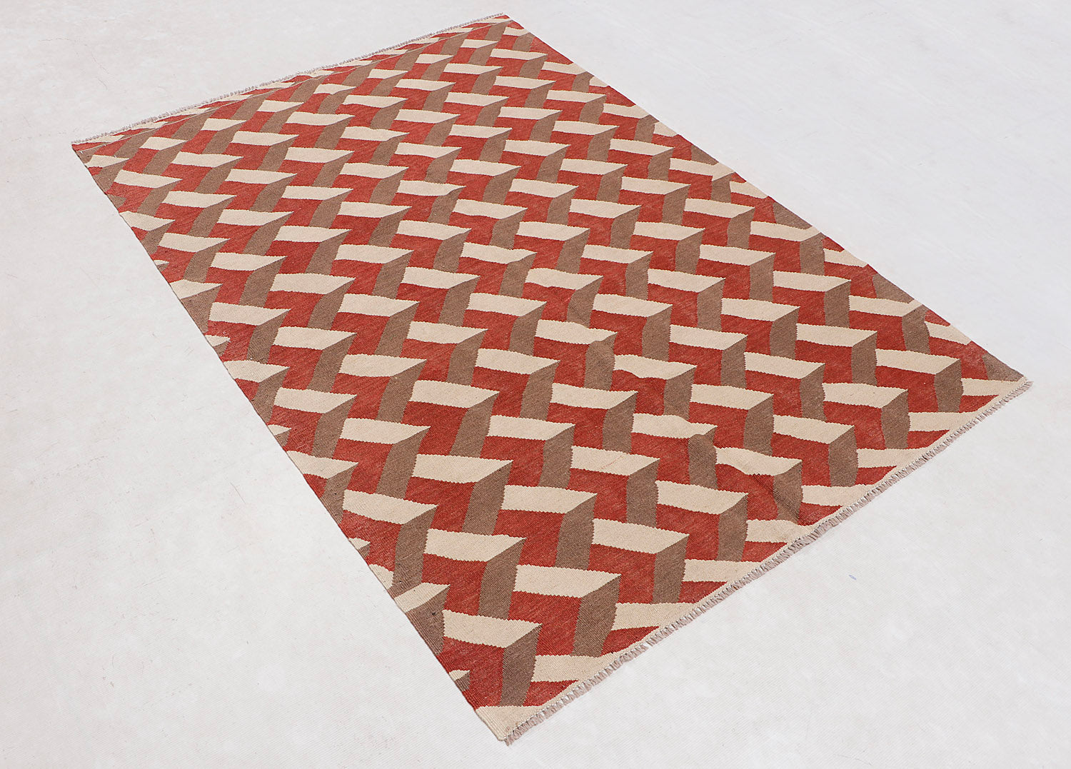 4' 6" x 6' 6  Multy Handmade Veggie Dye Kilim Rug Rectangular