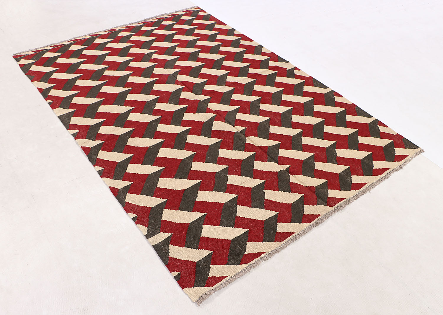4' 6" x 6' 6  Multy Handmade Veggie Dye Kilim Rug Rectangular