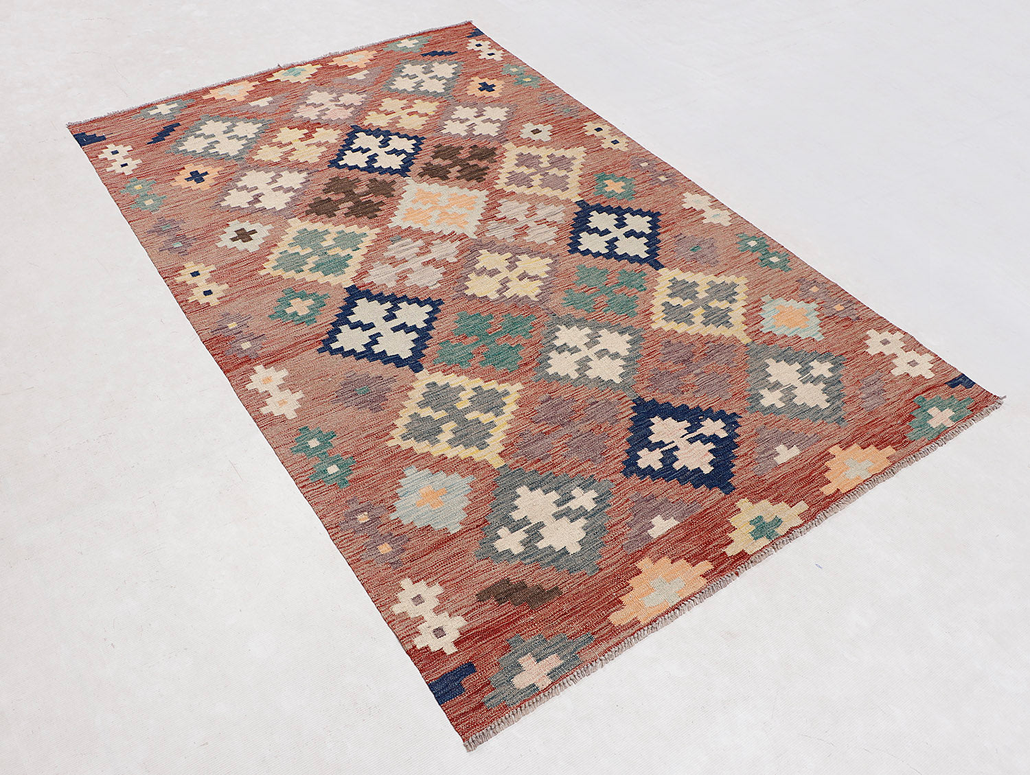 5' X 7'  Multy Handmade Veggie Dye Kilim Rug Rectangular