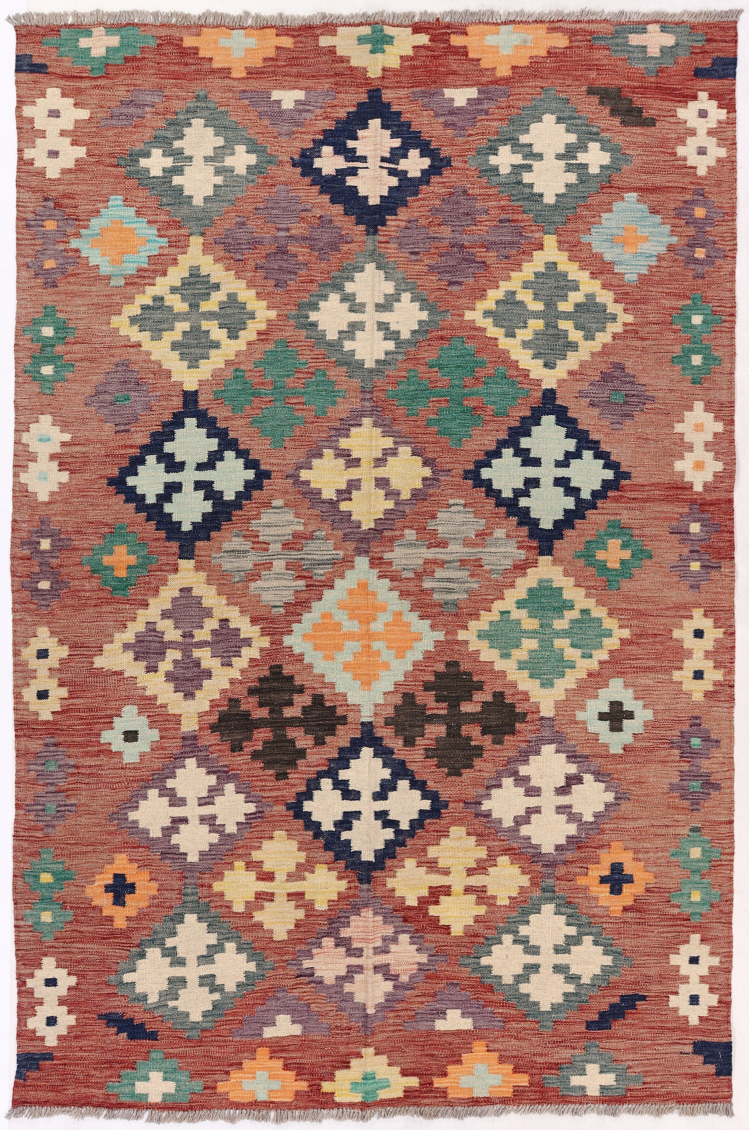 5' X 7'  Multy Handmade Veggie Dye Kilim Rug Rectangular