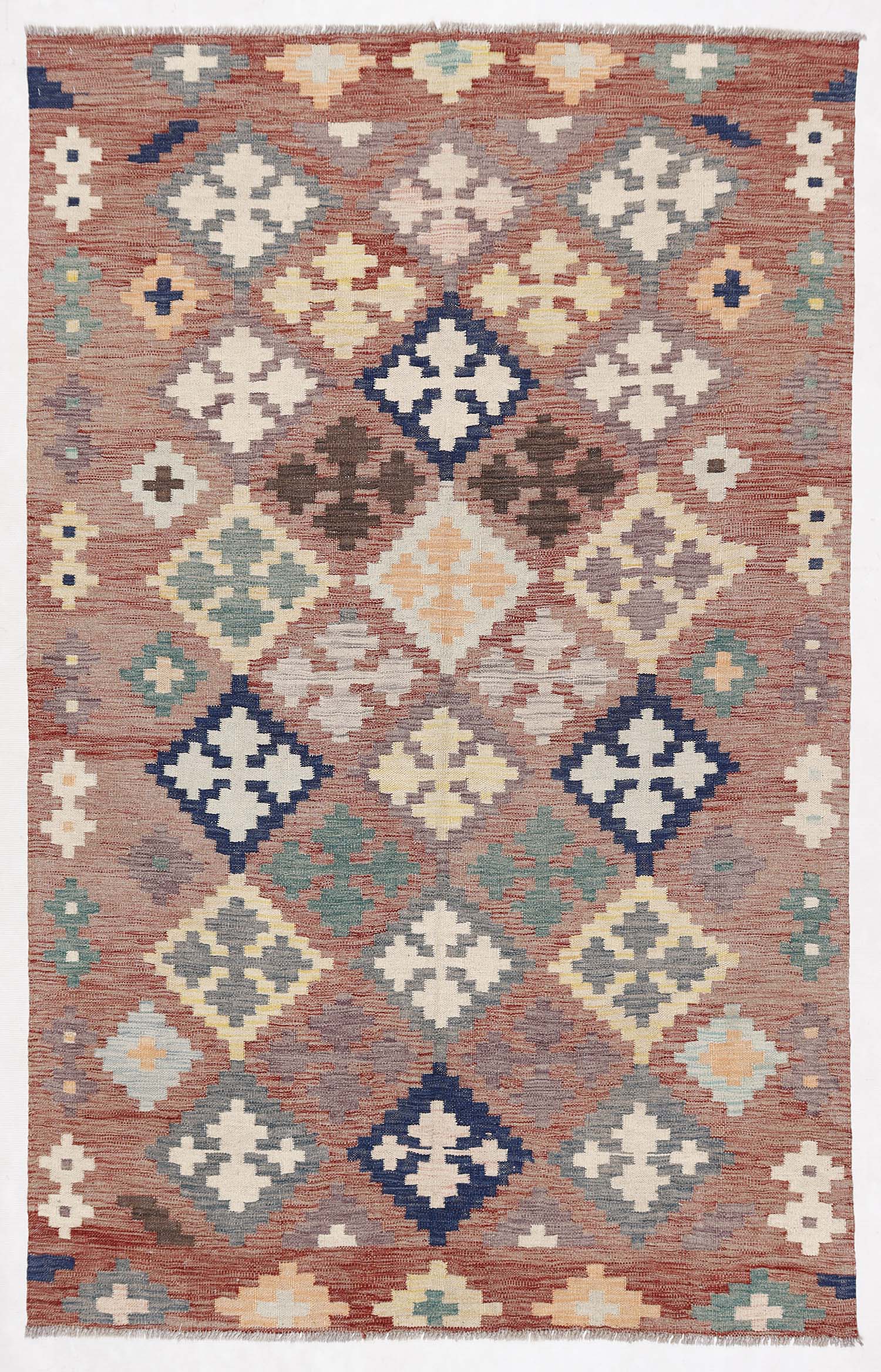 5' X 7'  Multy Handmade Veggie Dye Kilim Rug Rectangular