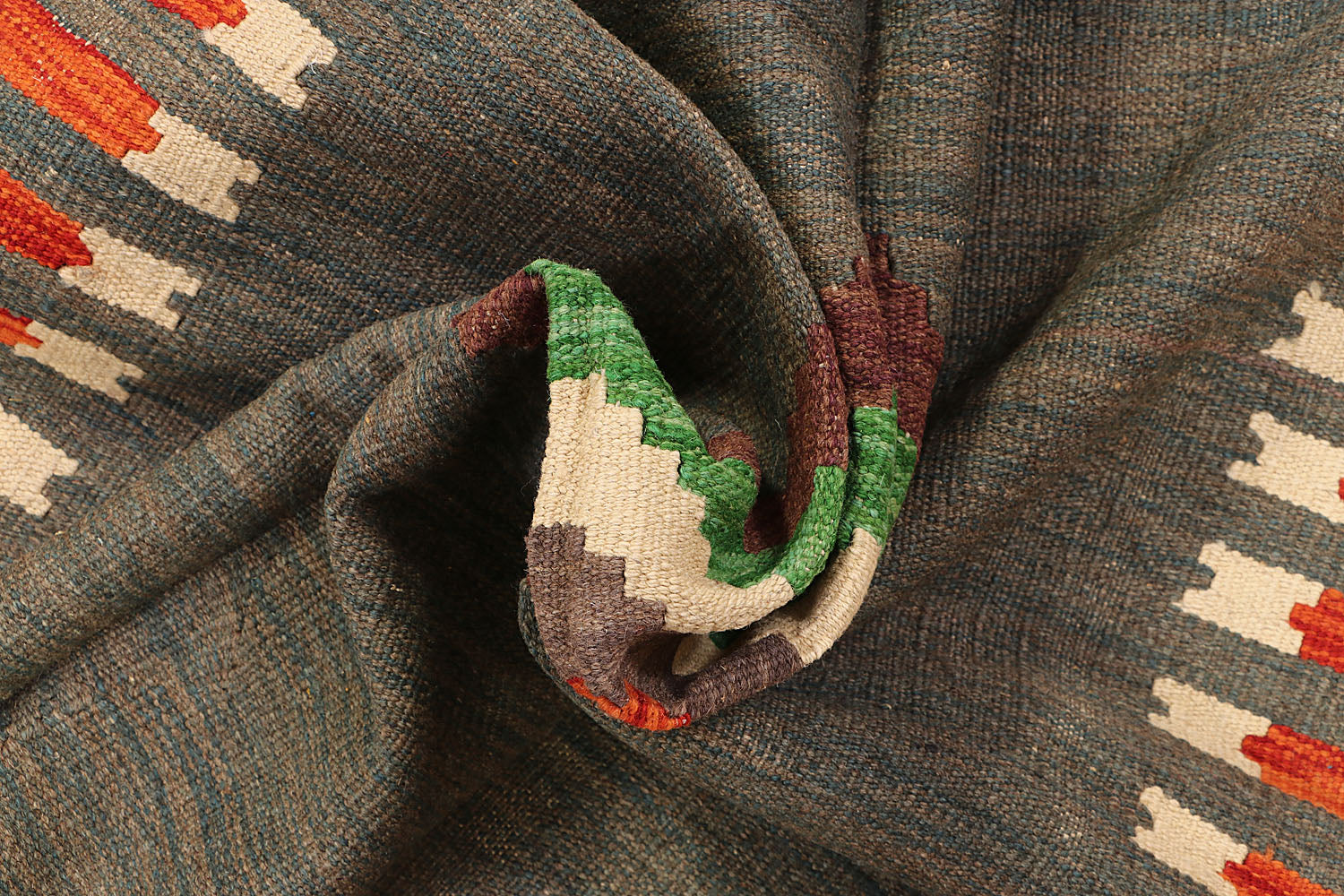 4' 6" x 6' 6  Multy Handmade Veggie Dye Kilim Rug Rectangular