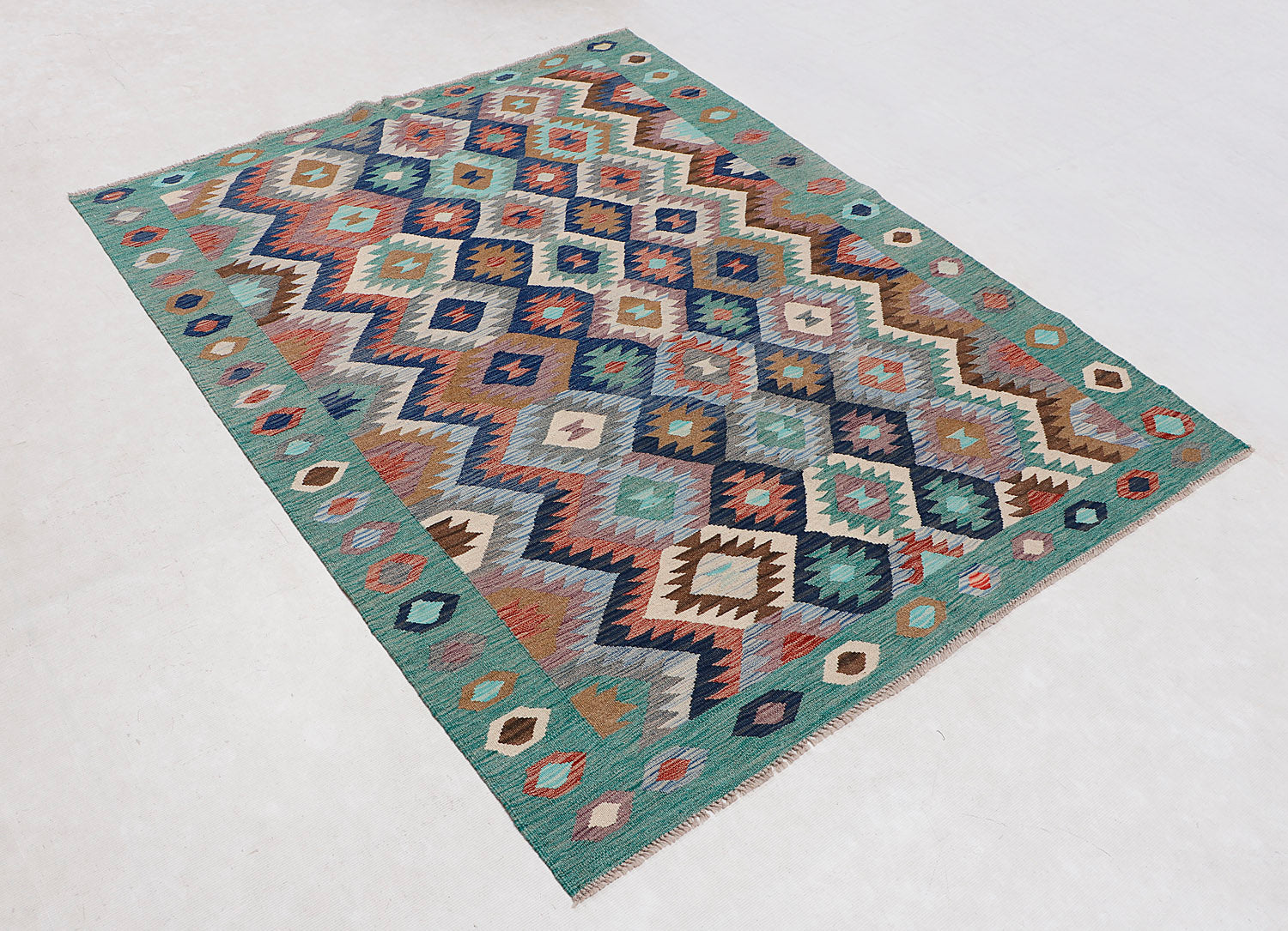 Multy Handmade Veggie Dye Kilim Rug Rectangular