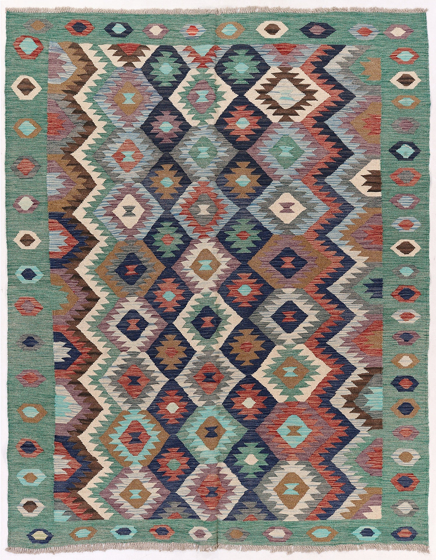 Multy Handmade Veggie Dye Kilim Rug Rectangular