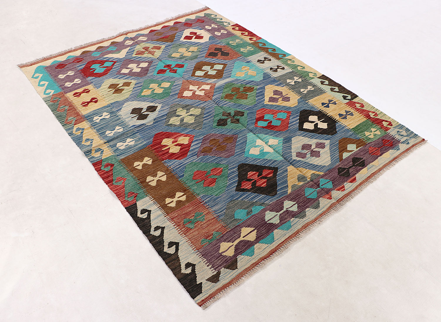 Multy Handmade Veggie Dye Kilim Rug Rectangular