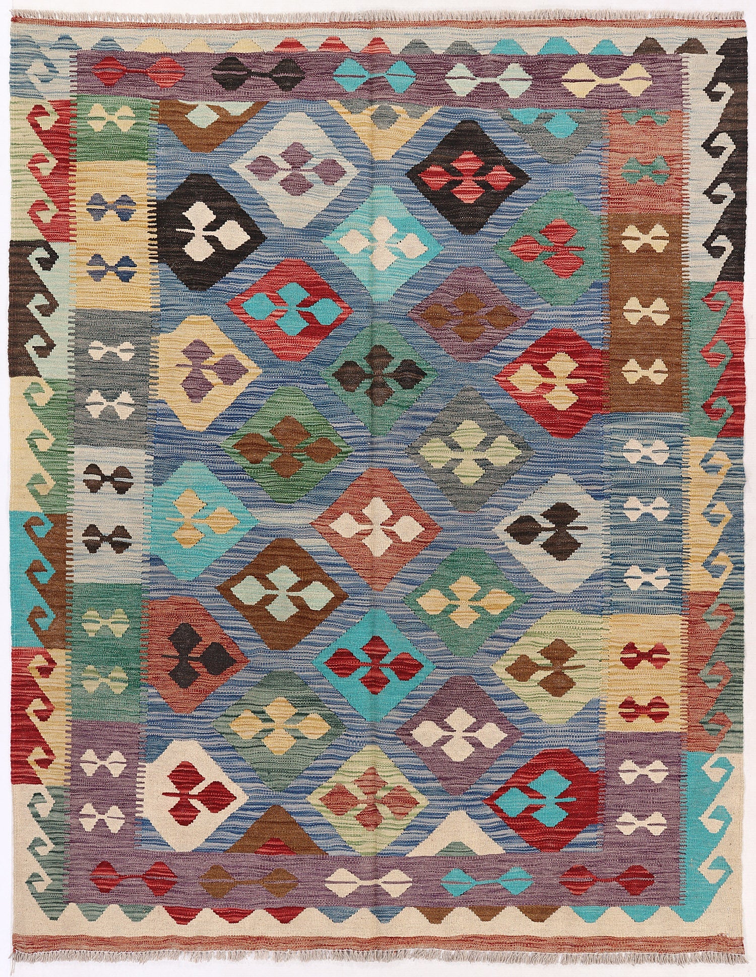 Multy Handmade Veggie Dye Kilim Rug Rectangular