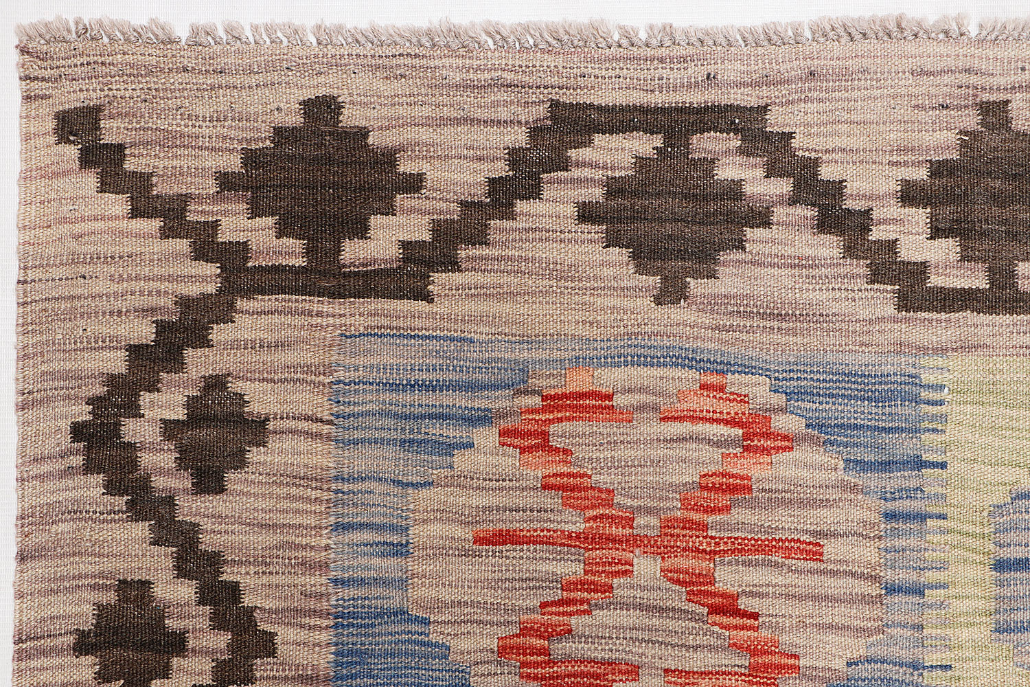 4' 6" x 6' 6  Multy Handmade Veggie Dye Kilim Rug Rectangular