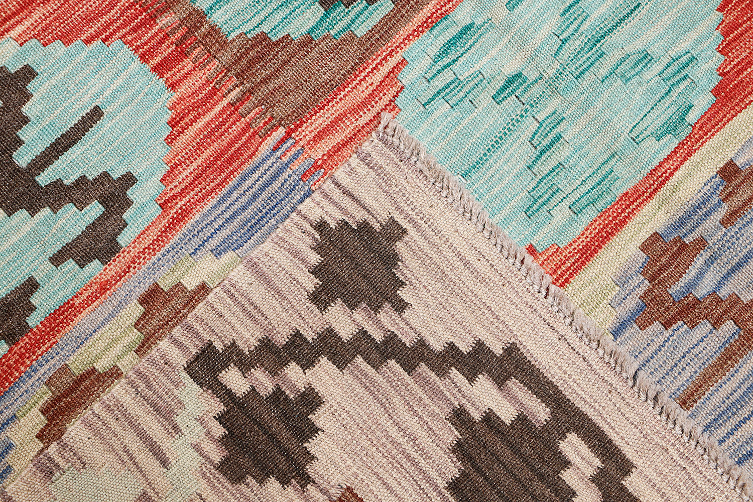 4' 6" x 6' 6  Multy Handmade Veggie Dye Kilim Rug Rectangular