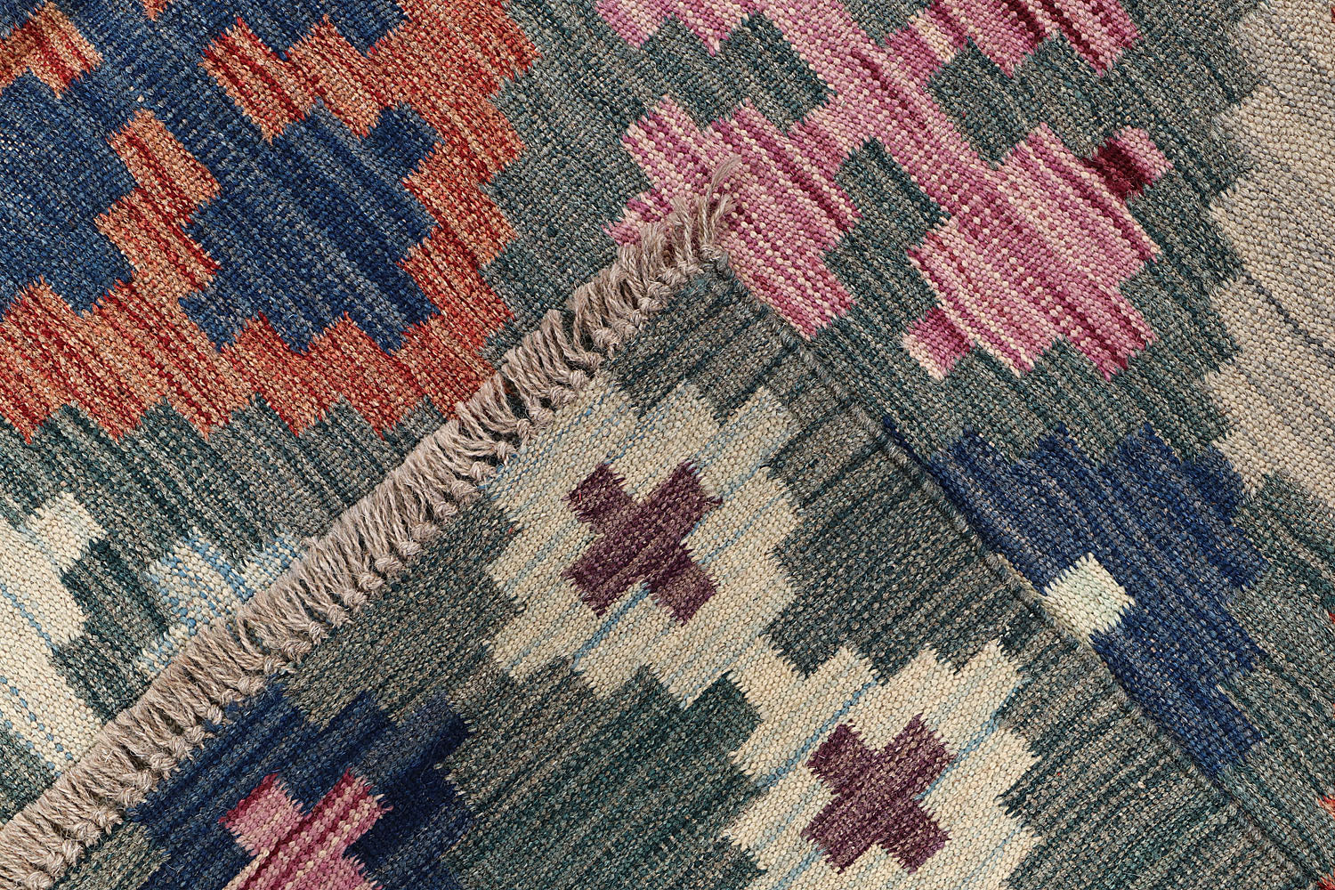 4' 6" x 6' 6  Multy Handmade Veggie Dye Kilim Rug Rectangular