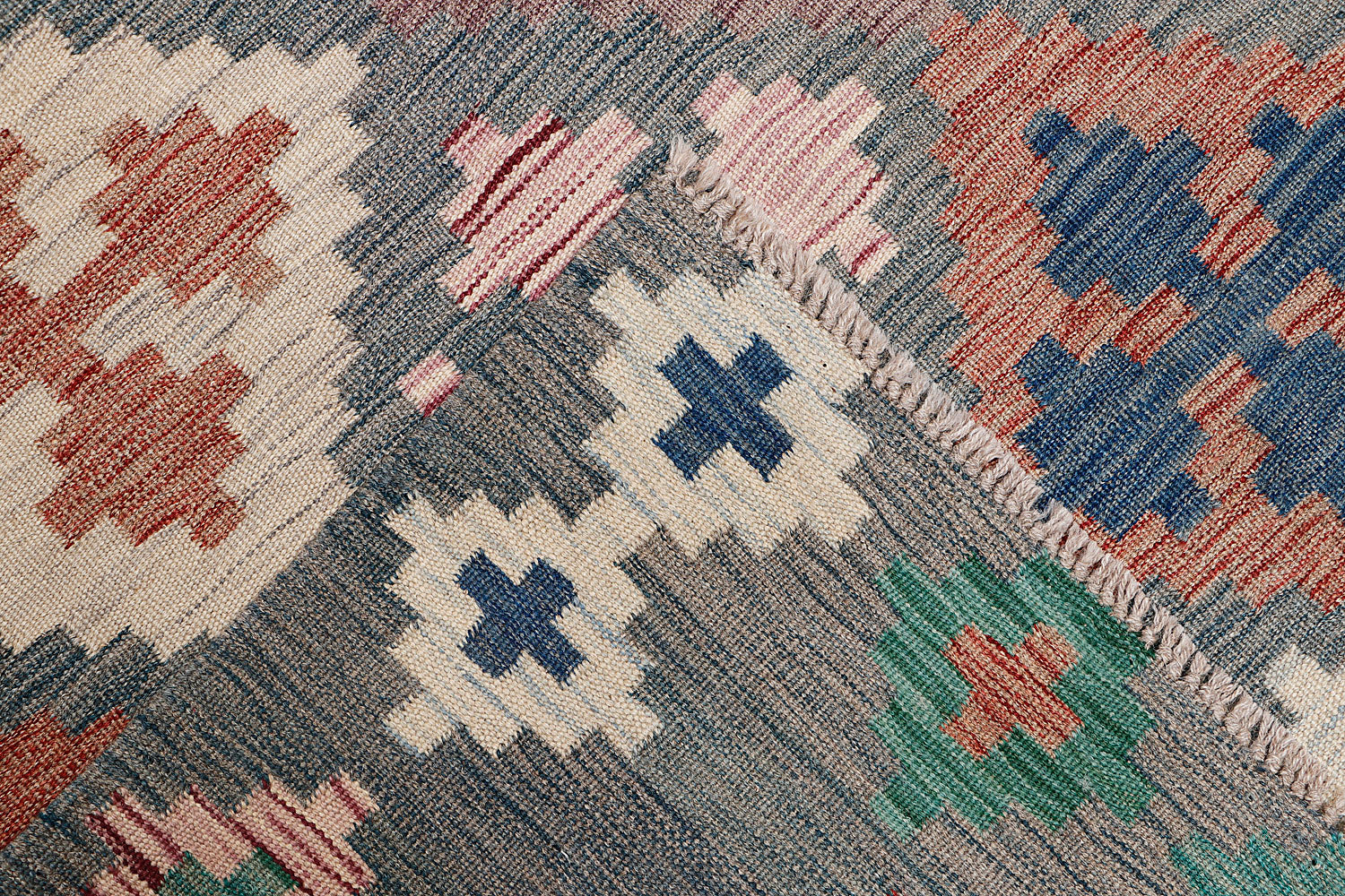 4' 6" x 6' 6  Multy Handmade Veggie Dye Kilim Rug Rectangular