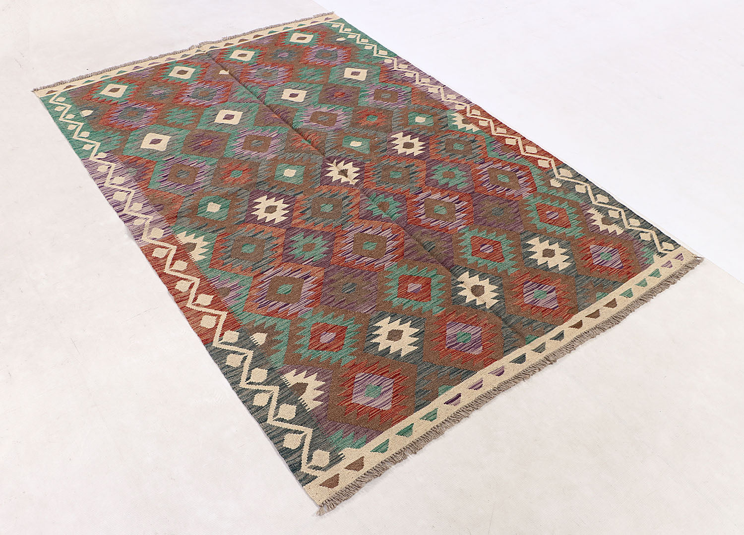 5' X 7'  Multy Handmade Veggie Dye Kilim Rug Rectangular