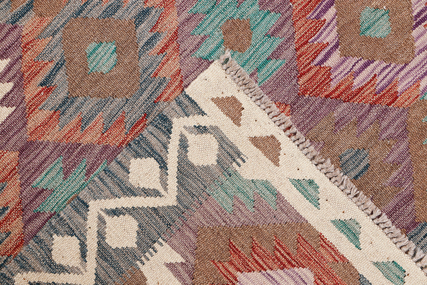 5' X 7'  Multy Handmade Veggie Dye Kilim Rug Rectangular