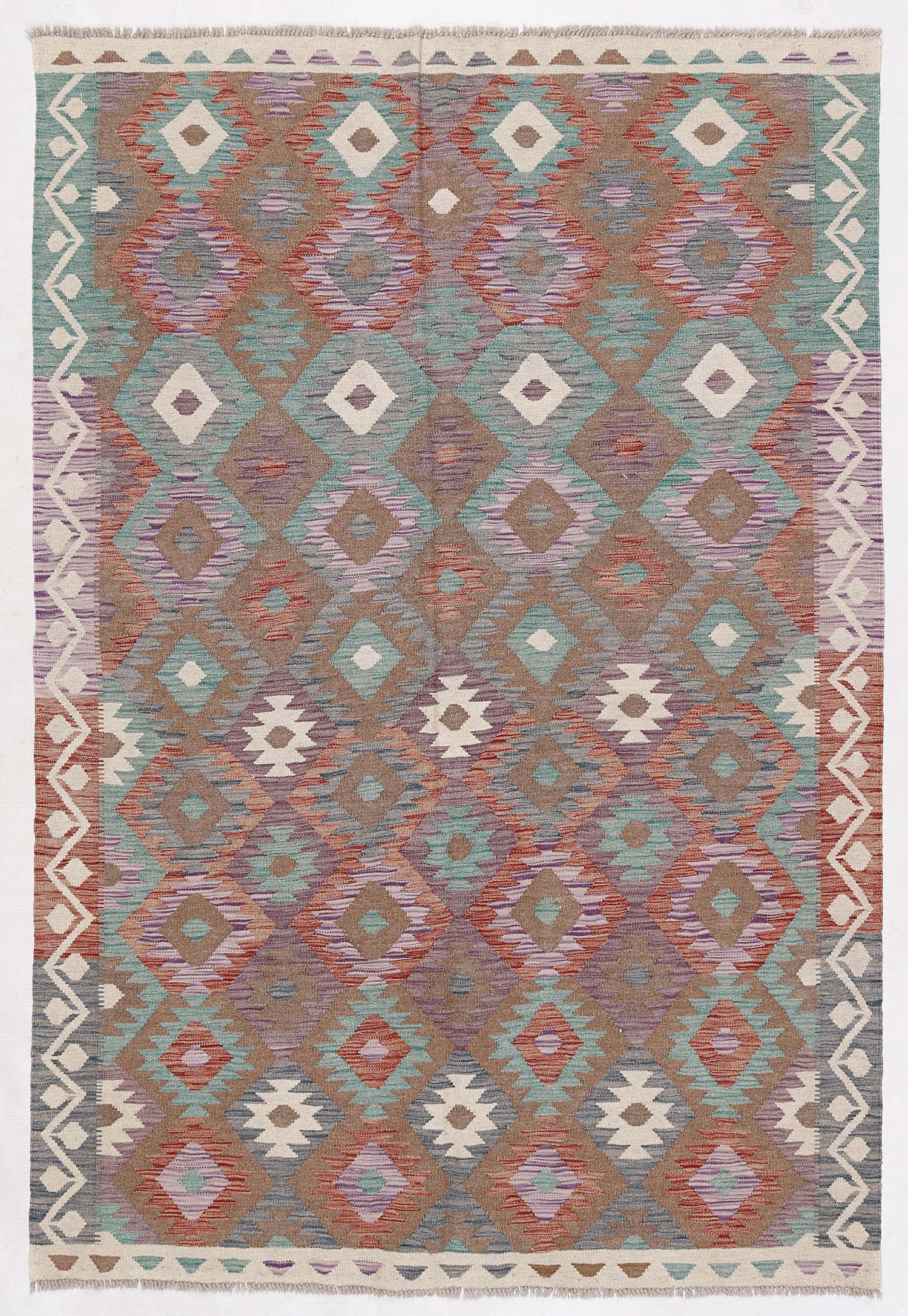 5' X 7'  Multy Handmade Veggie Dye Kilim Rug Rectangular