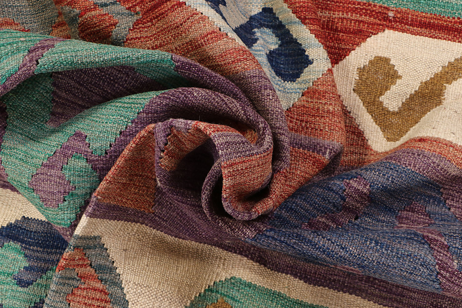 4' 6" x 6' 6  Multy Handmade Veggie Dye Kilim Rug Rectangular
