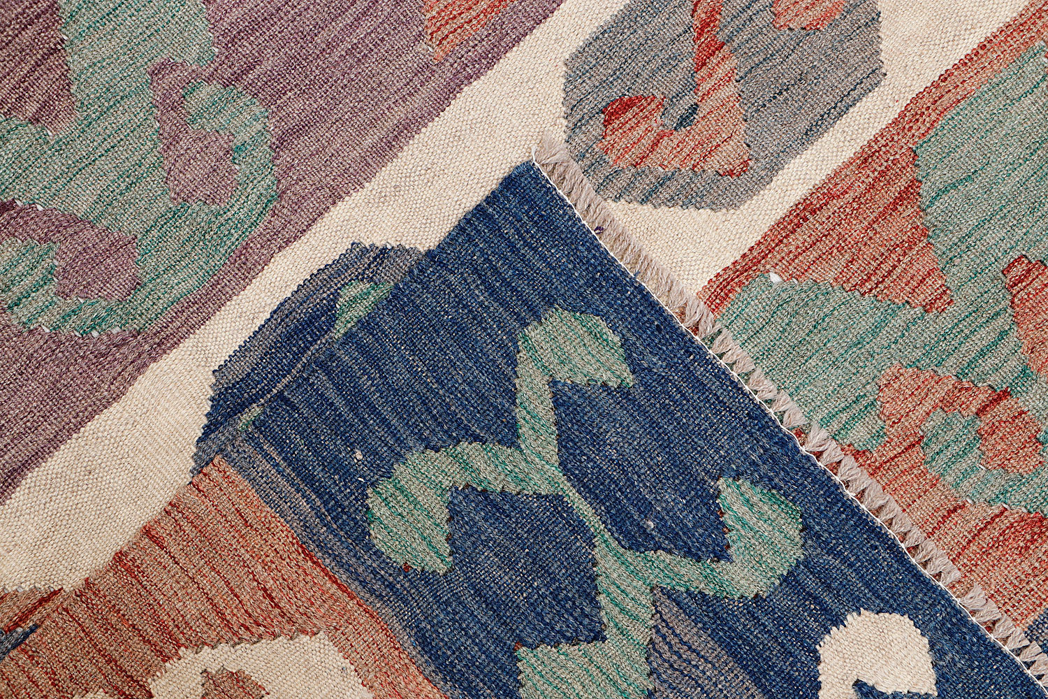 4' 6" x 6' 6  Multy Handmade Veggie Dye Kilim Rug Rectangular